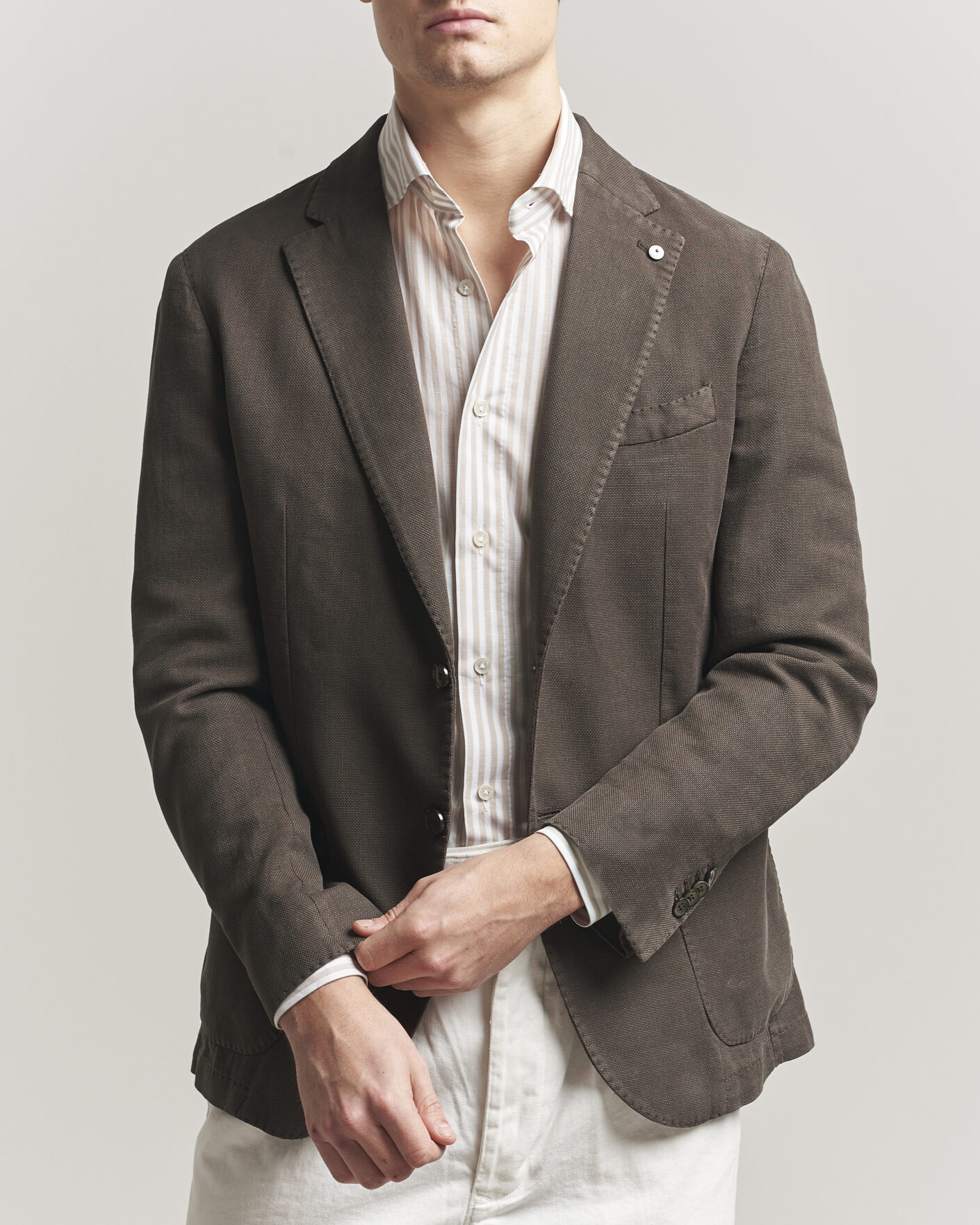 Uomini | Blazers | L.B.M. 1911 | Jack Regular Fit Structured Cotton Blazer Brown