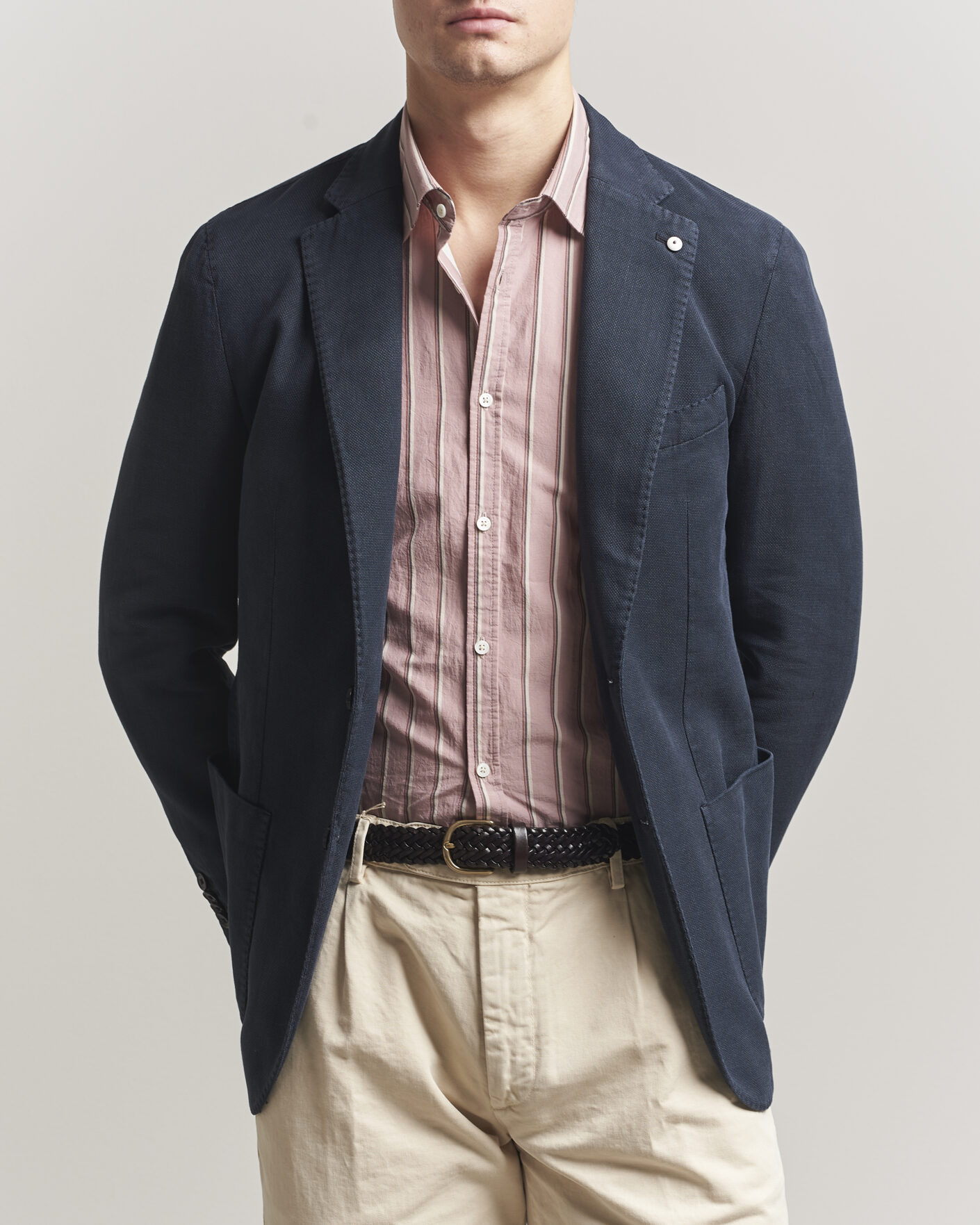 Uomini | Blazers | L.B.M. 1911 | Jack Regular Fit Structured Cotton Blazer Navy