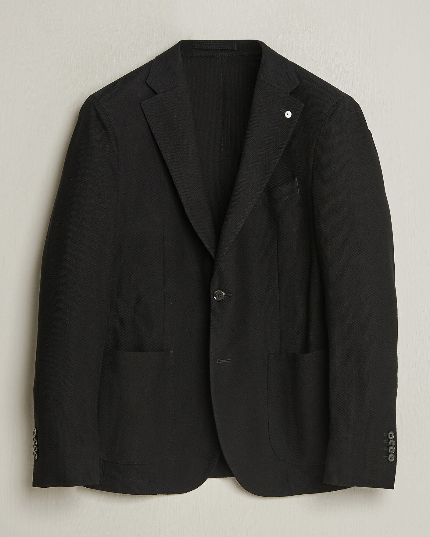 Uomini | Blazers | L.B.M. 1911 | Jack Herringbone Cotton Blazer Black