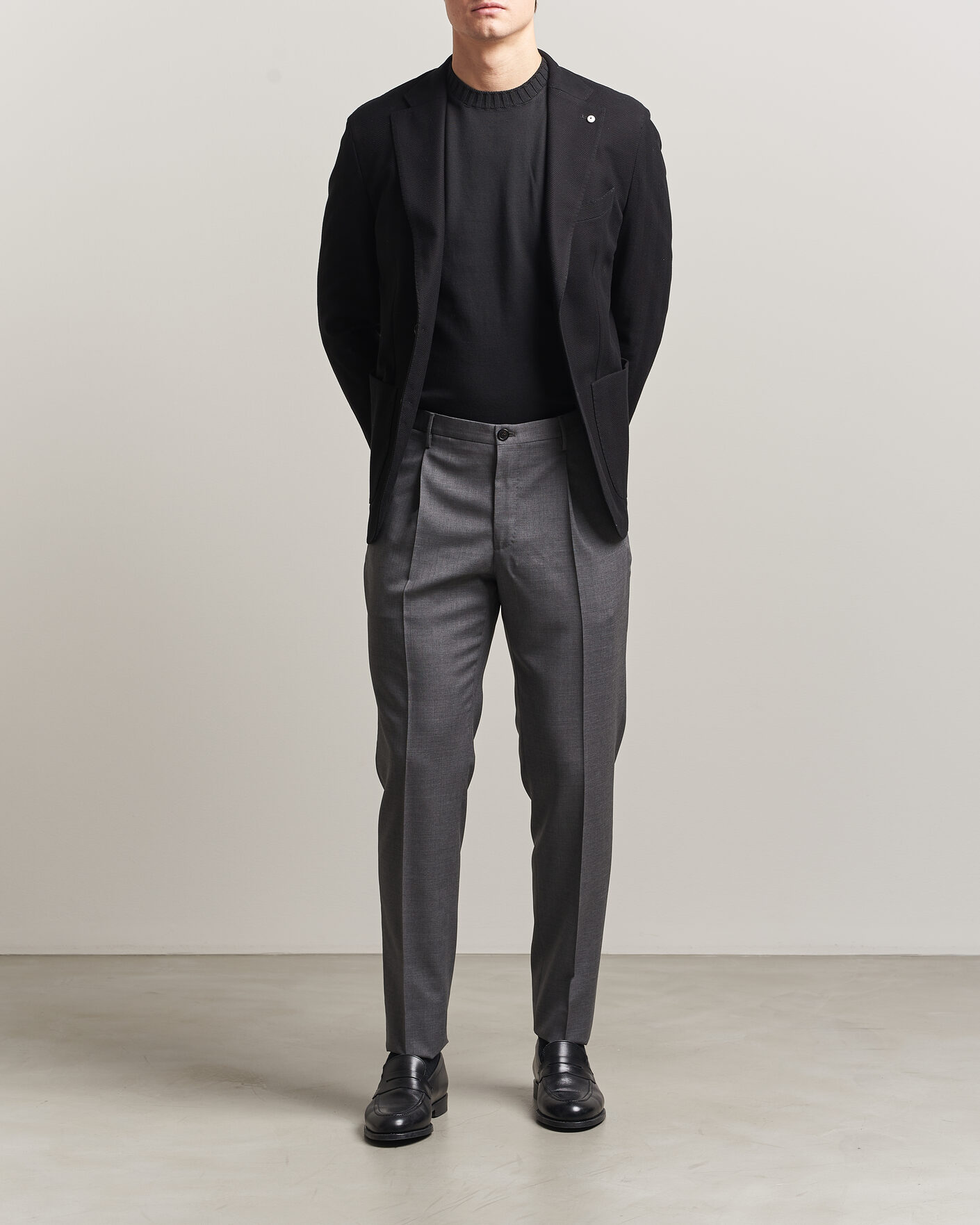 Uomini | Blazers | L.B.M. 1911 | Jack Herringbone Cotton Blazer Black