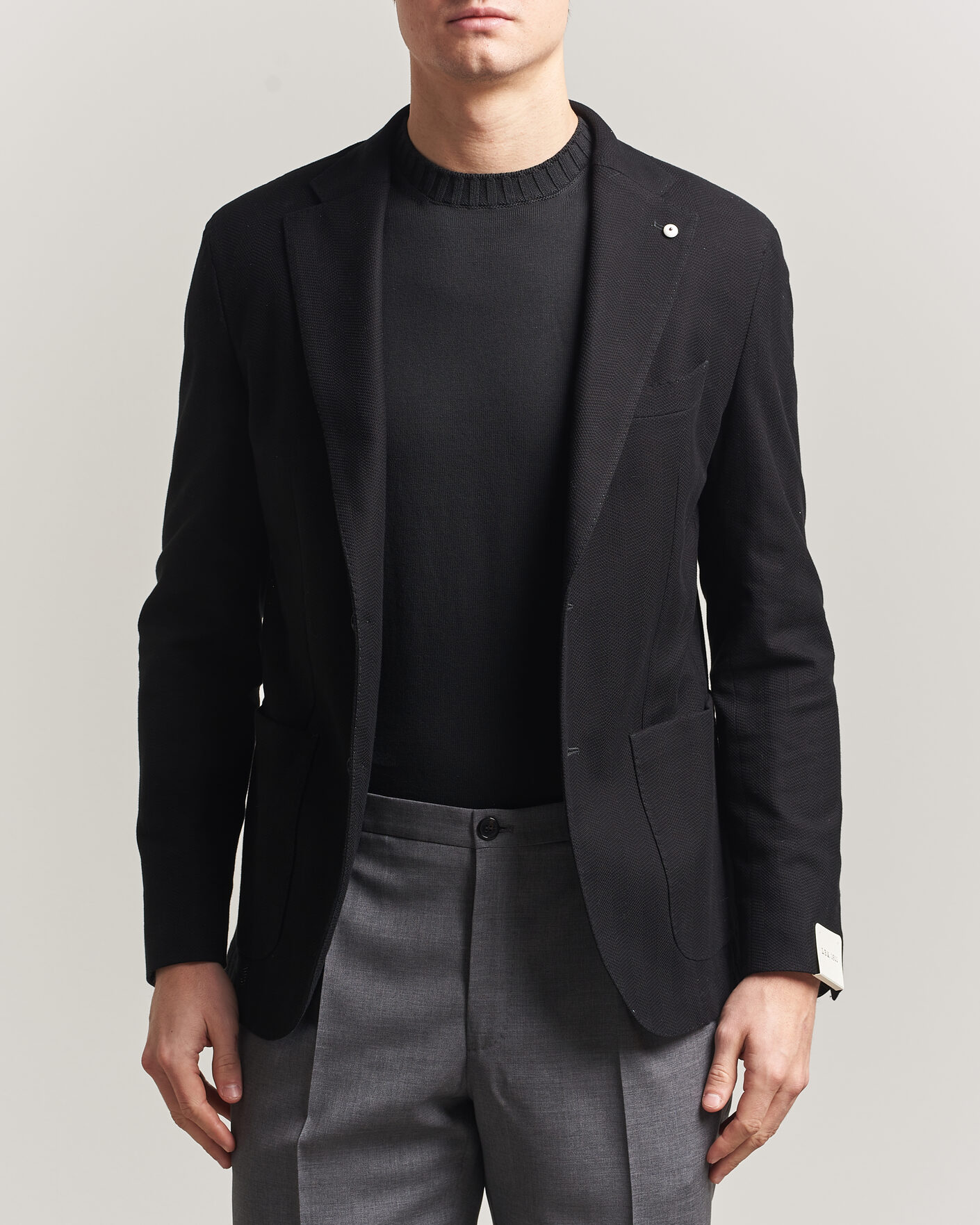 Uomini | Blazers | L.B.M. 1911 | Jack Herringbone Cotton Blazer Black