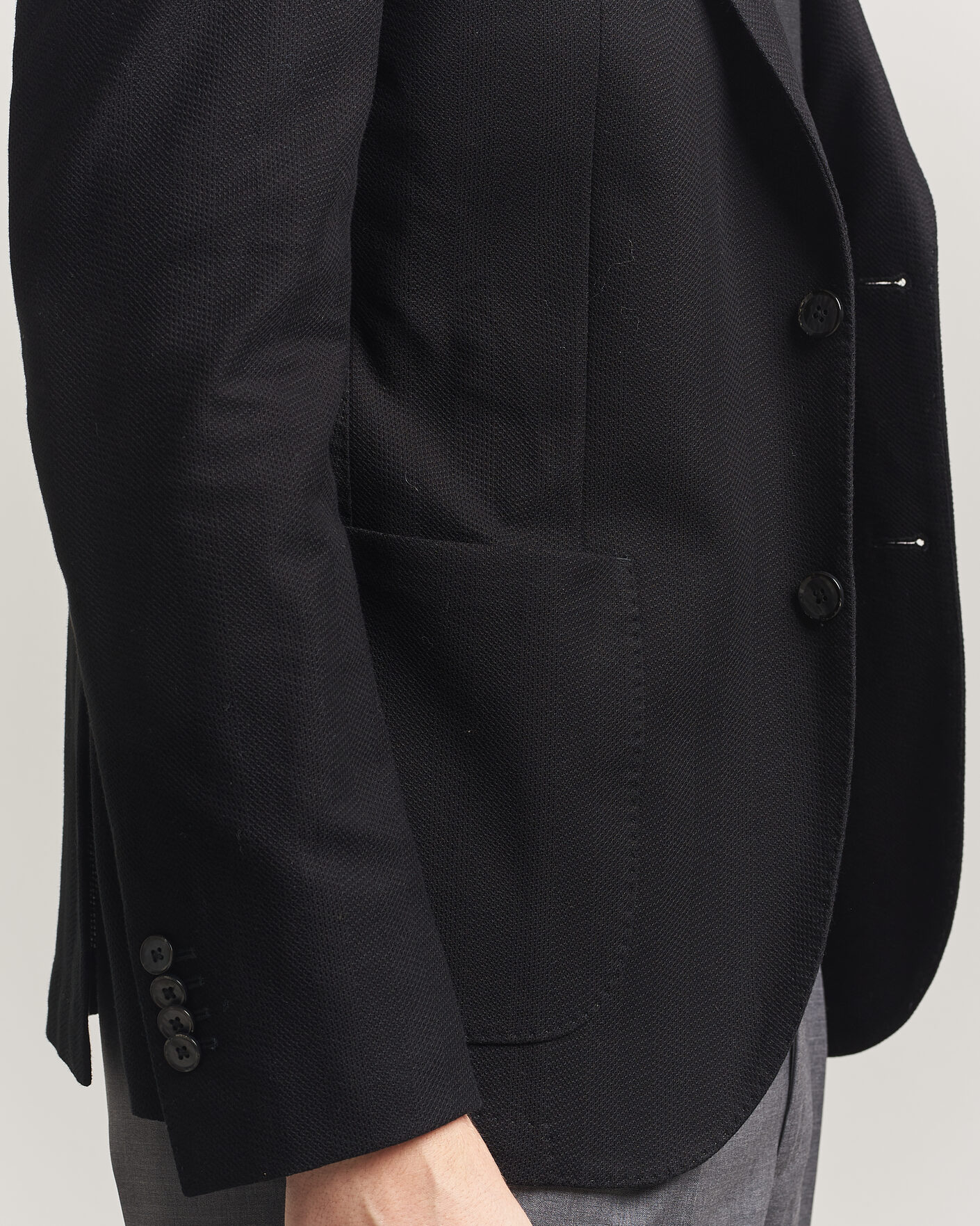 Uomini | Blazers | L.B.M. 1911 | Jack Herringbone Cotton Blazer Black