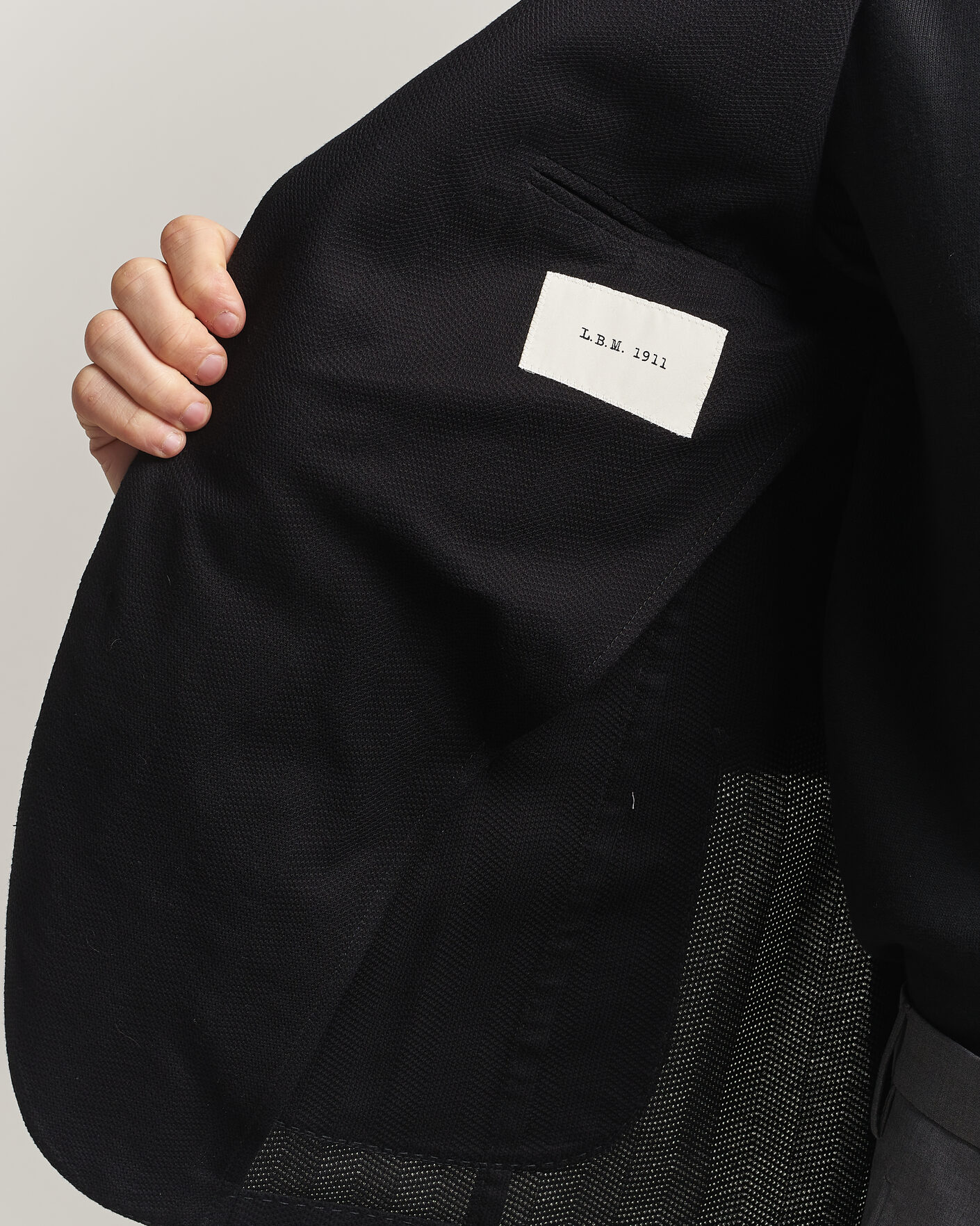 Uomini | Blazers | L.B.M. 1911 | Jack Herringbone Cotton Blazer Black