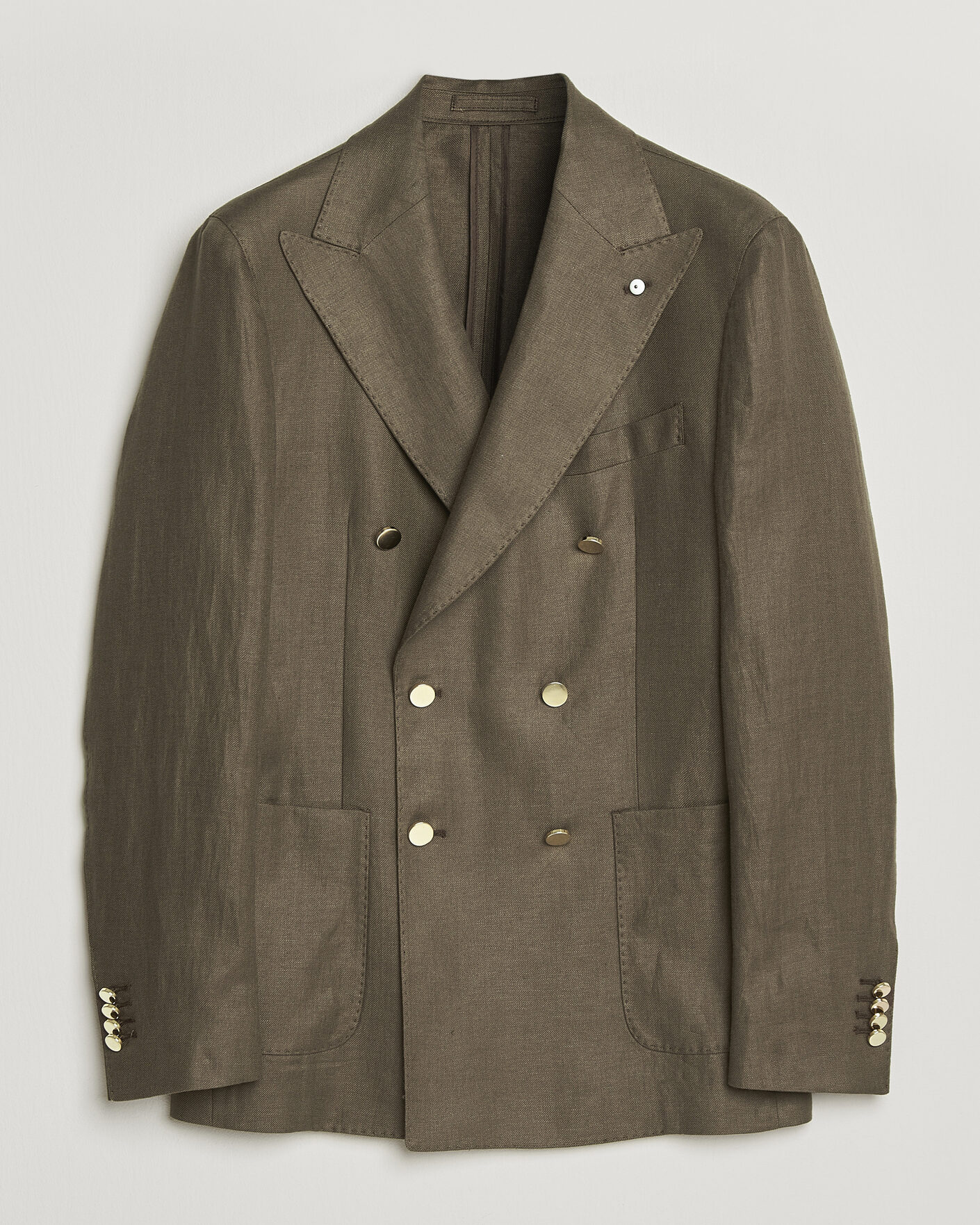 Uomini | Blazers | L.B.M. 1911 | Tom Regular DB Linen Blazer Olive