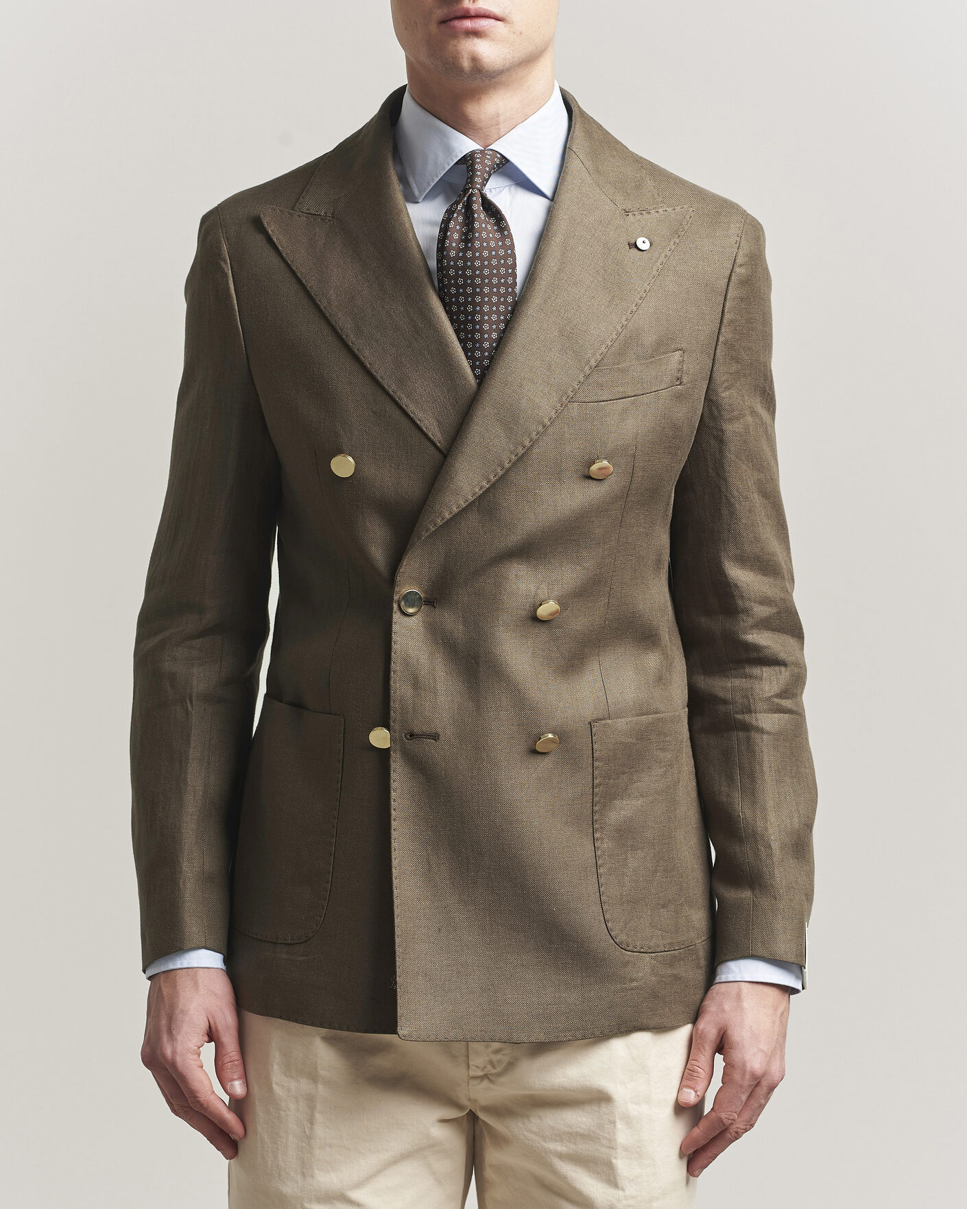 Uomini | Blazers | L.B.M. 1911 | Tom Regular DB Linen Blazer Olive