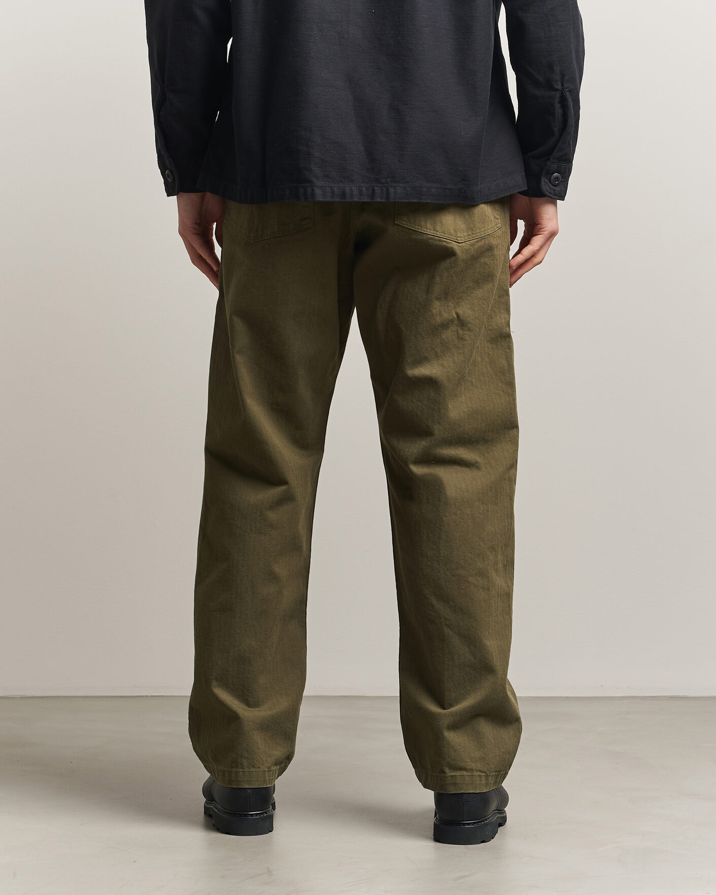Uomini | Pantaloni | orSlow | Vintage Fit Herringbone Fatigue Pants Army Green