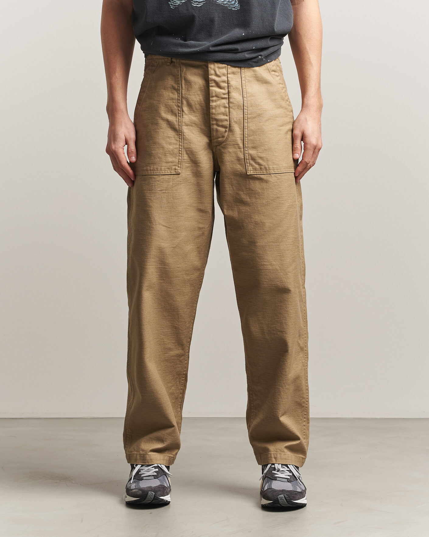 Uomini | Pantaloni | orSlow | Regular Fit Original Sateen Fatigue Pants Sand Beige