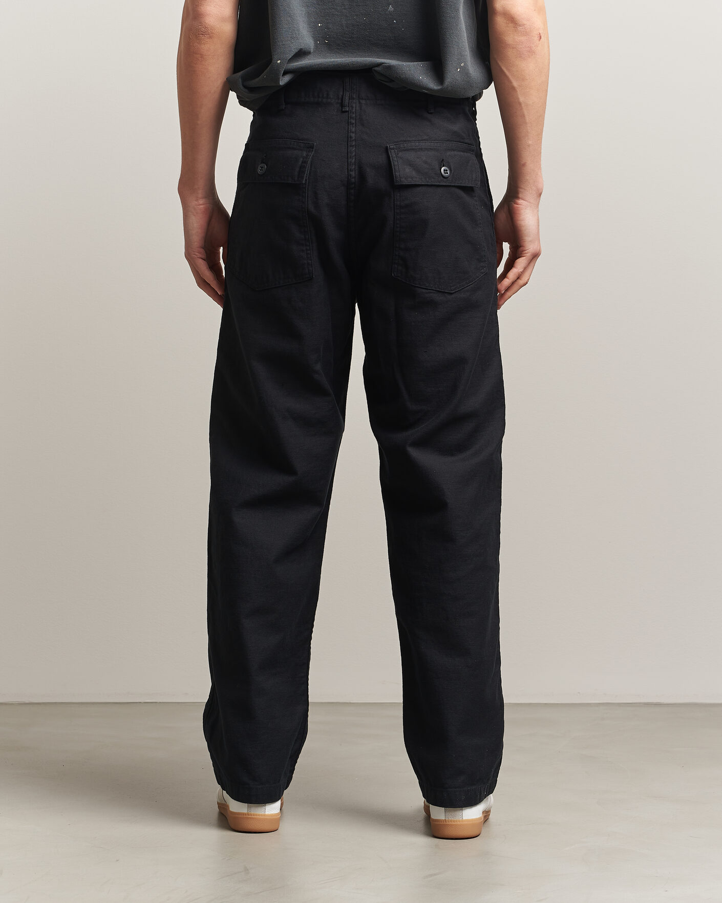 Uomini | Pantaloni | orSlow | Regular Fit Original Sateen Fatigue Pants Black