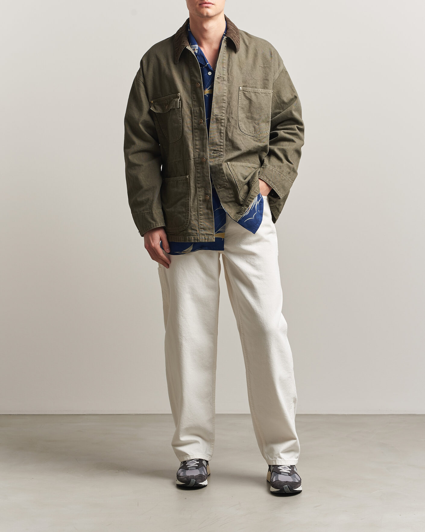 Uomini | Giacche | orSlow | Oxford Coverall Chore Jacket Army Green