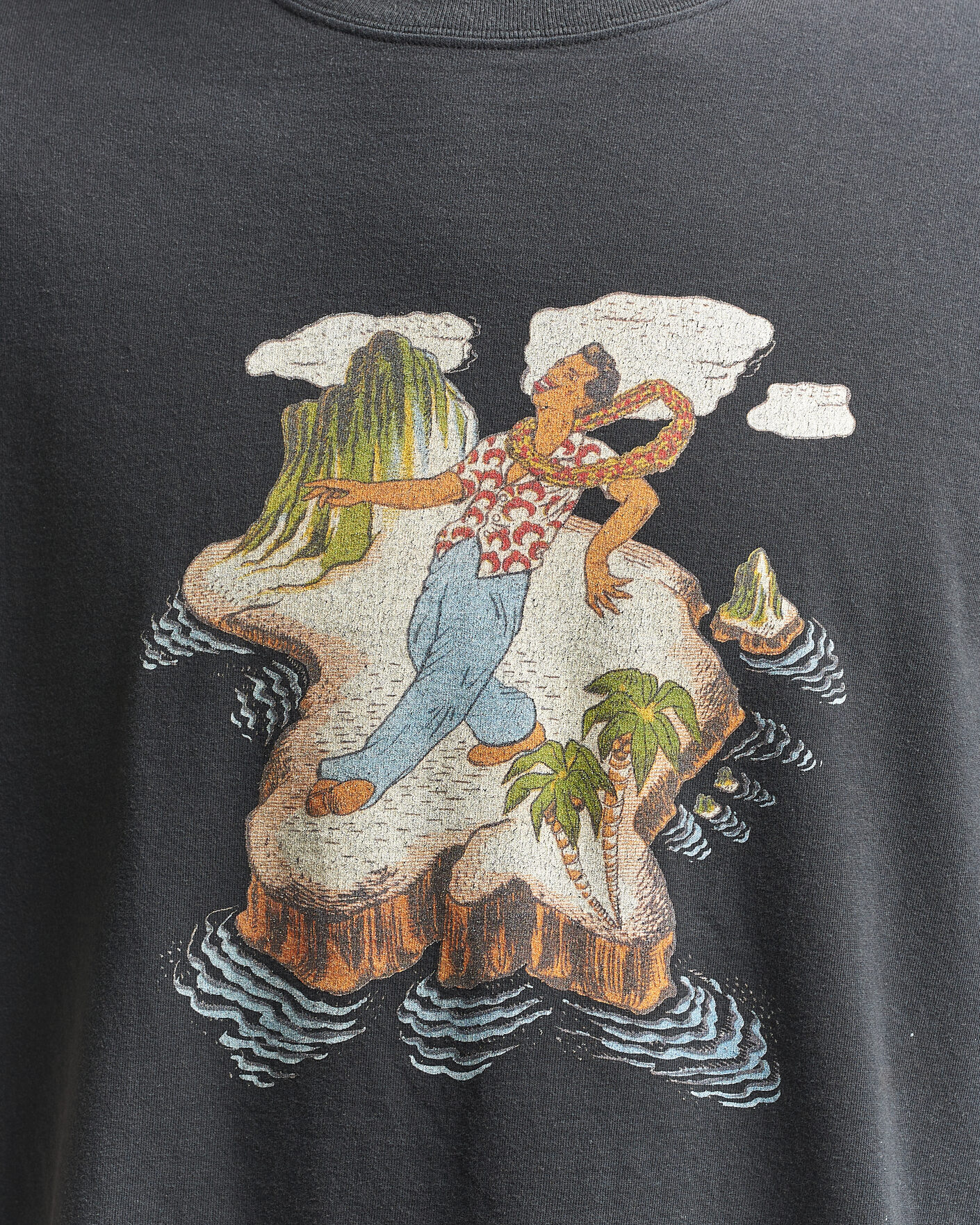 Uomini | T-shirt | orSlow | Vintage Hawaiian Print T-Shirt Black