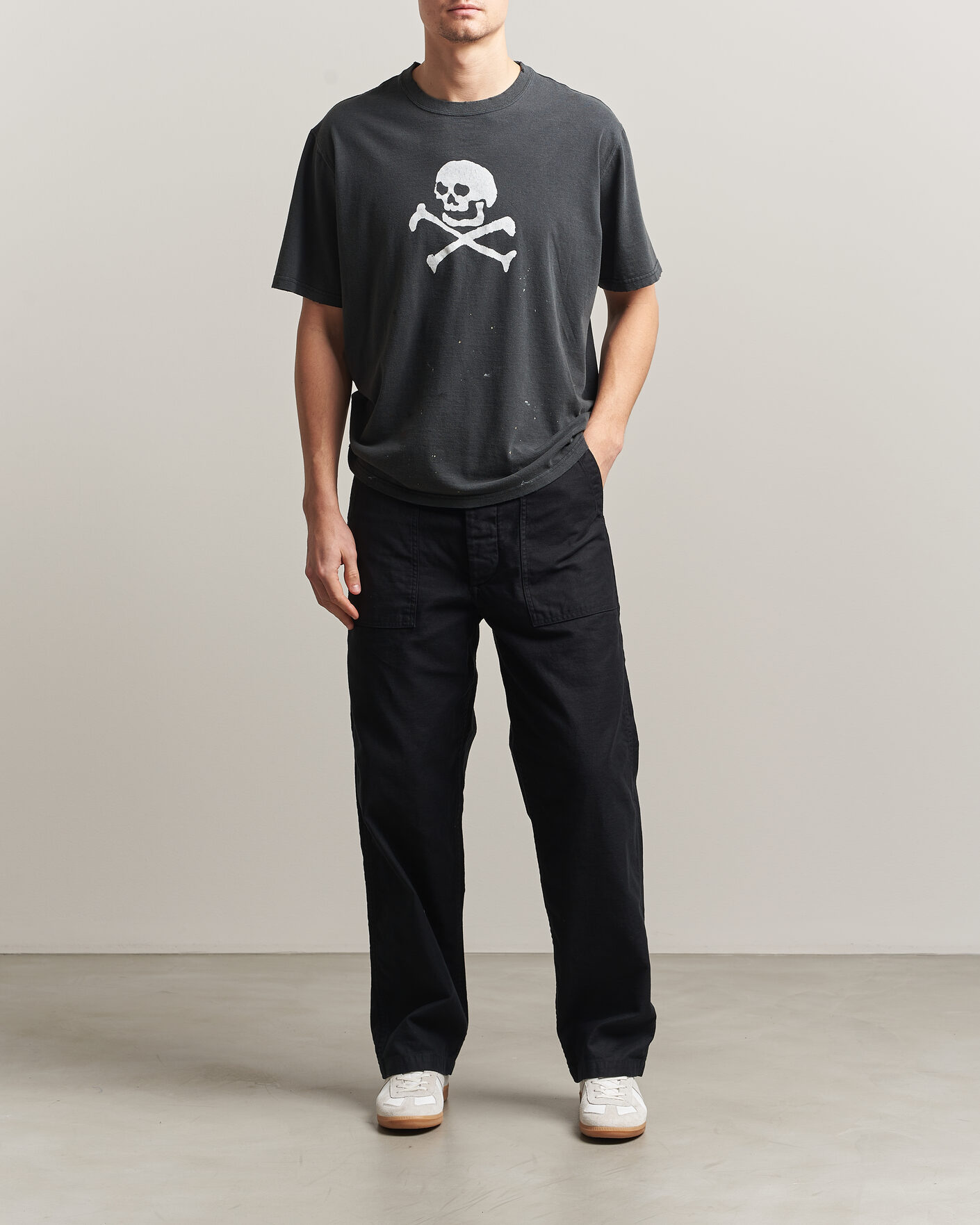 Uomini | T-shirt | orSlow | Vintage Skull Print T-Shirt Black