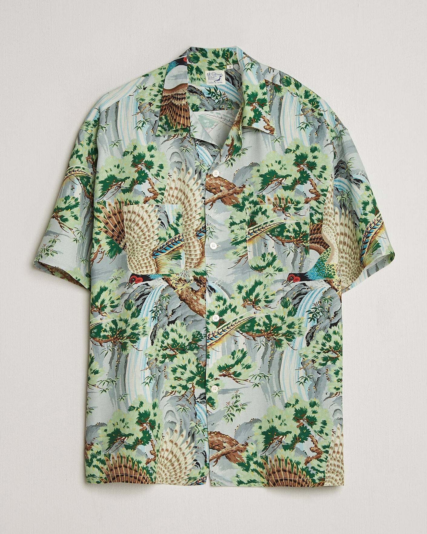 Uomini | Camicie | orSlow | Peacock Garden Hawaiian Shirt Green