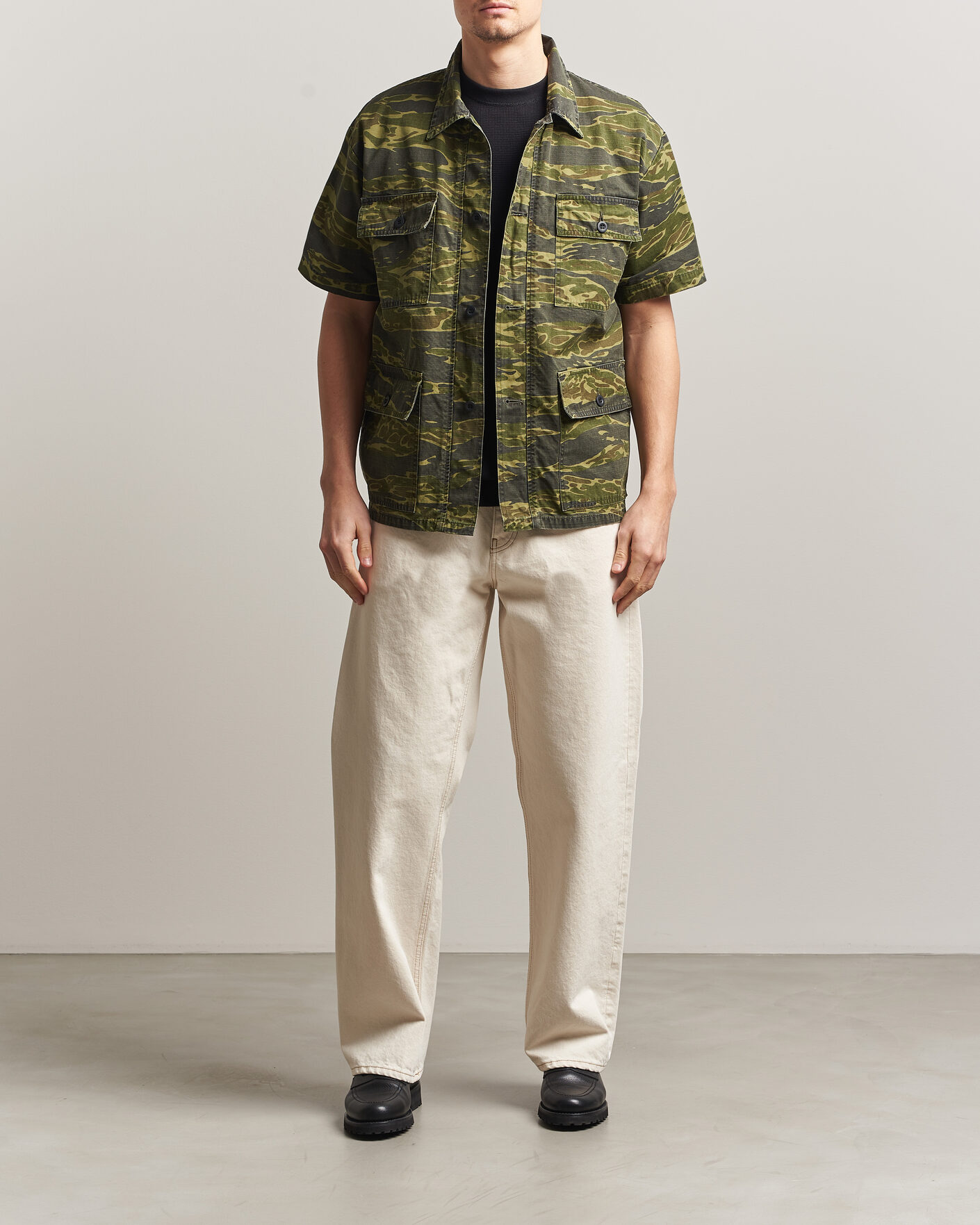 Uomini | Camicie | orSlow | Short Sleeve Utility Shirt Tiger Camo