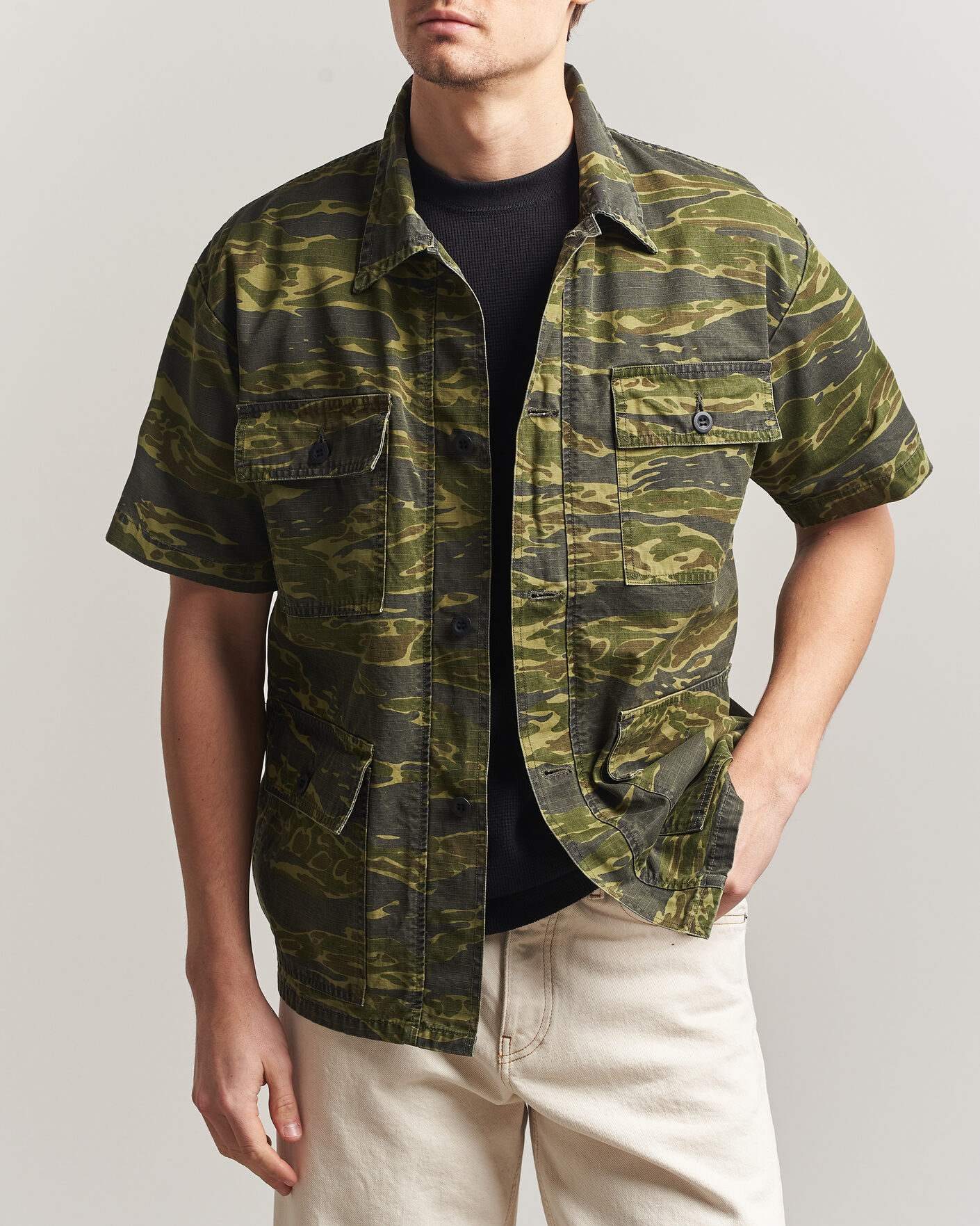 Uomini | Camicie | orSlow | Short Sleeve Utility Shirt Tiger Camo