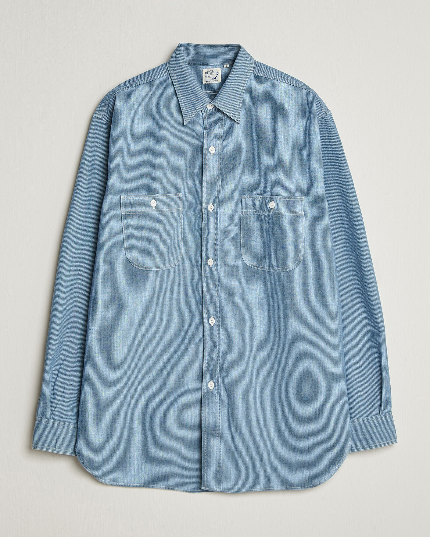 Uomini | Camicie | orSlow | Relax Fit Chambray Work Shirt Hickory Stirpe