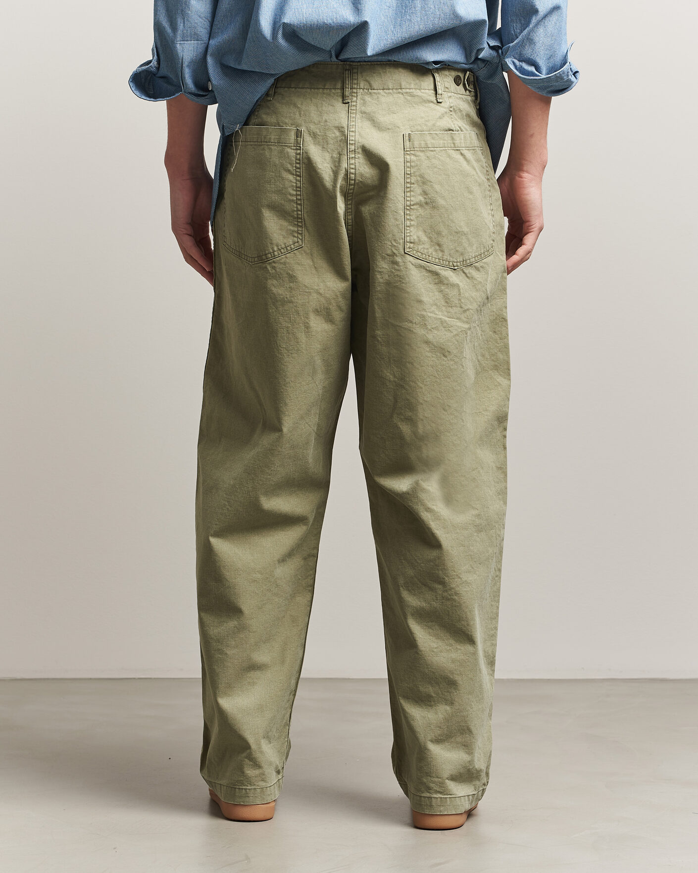 Uomini | Pantaloni | orSlow | Summer Fatigue Pants Washed Army Green