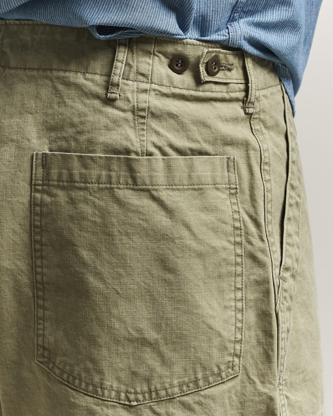 Uomini | Pantaloni | orSlow | Summer Fatigue Pants Washed Army Green