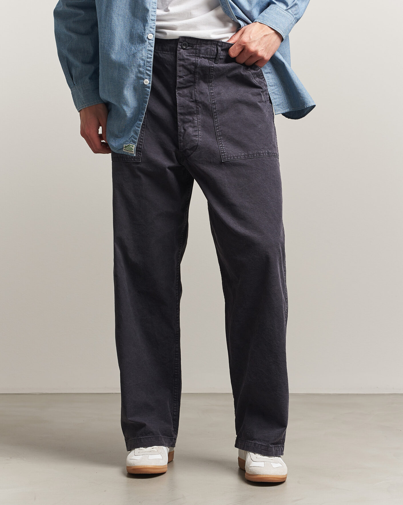 Uomini | Pantaloni | orSlow | Summer Fatigue Pants Washed Black