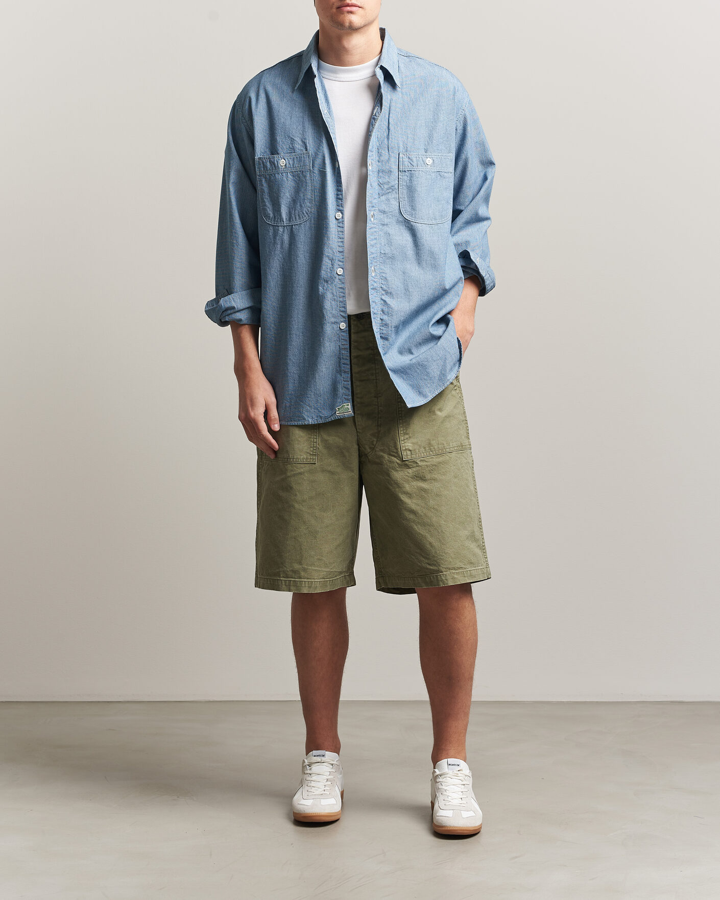 Uomini | Pantaloncini | orSlow | Summer Fatigue Shorts Washed Army Green