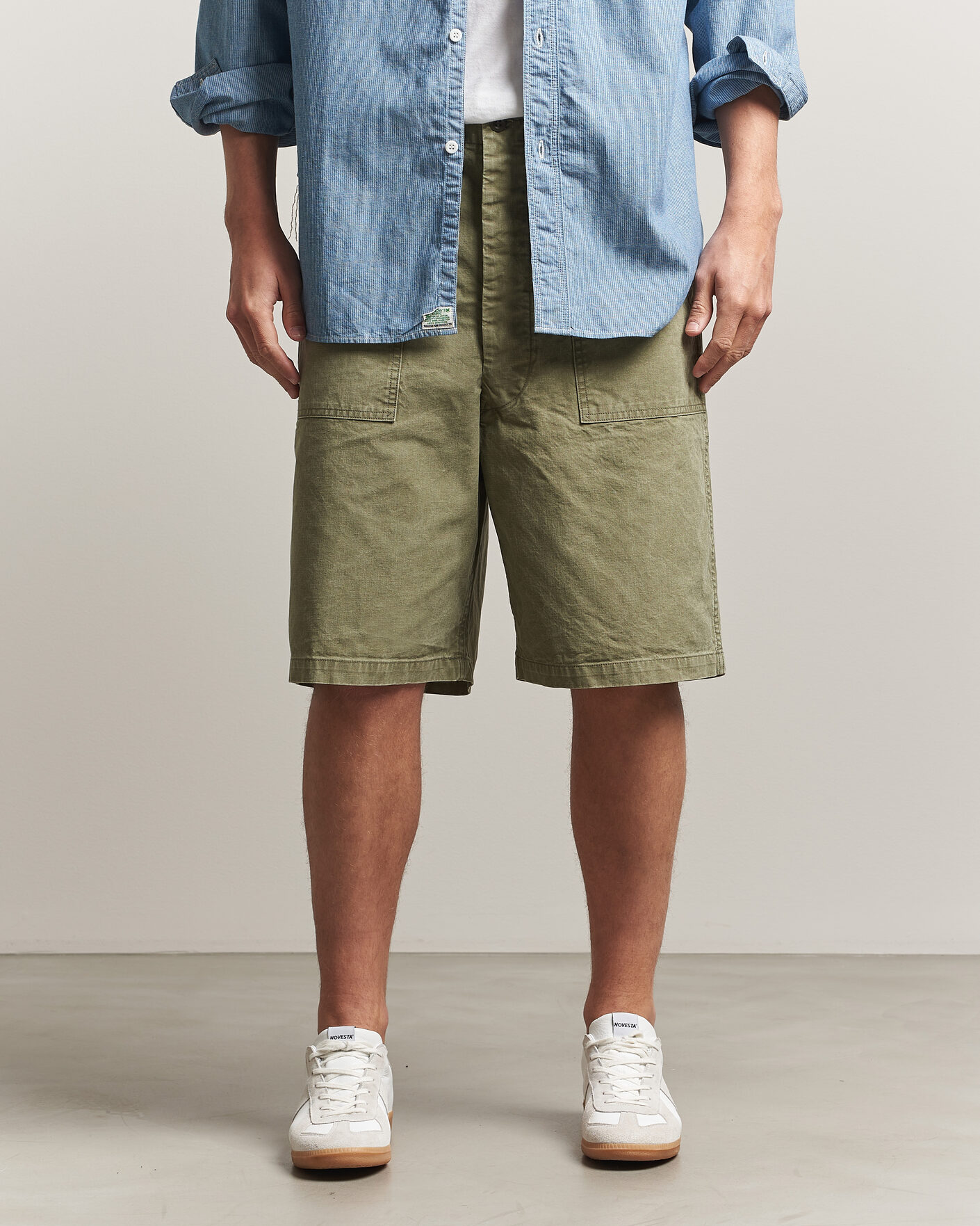 Uomini | Pantaloncini | orSlow | Summer Fatigue Shorts Washed Army Green