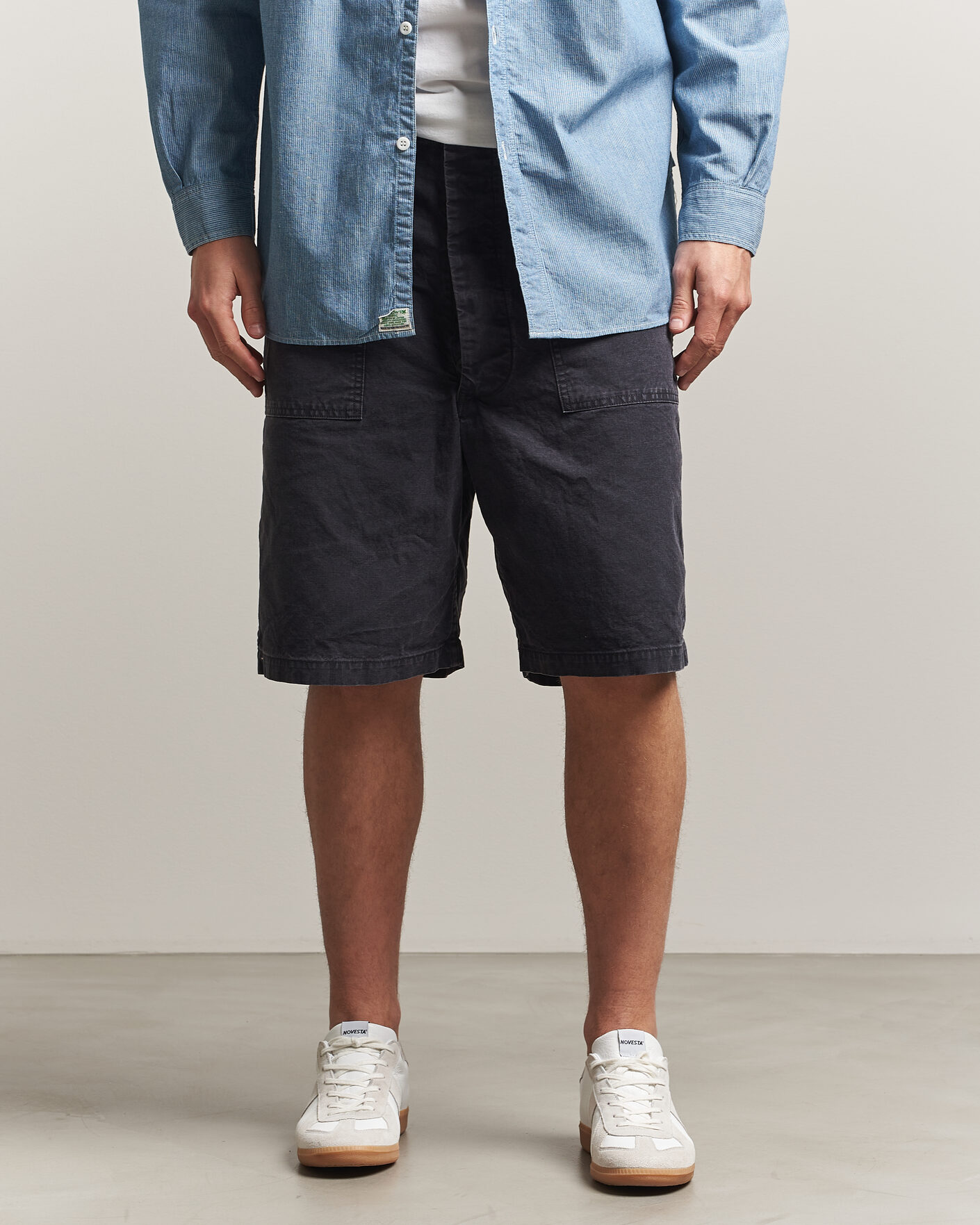 Uomini | Pantaloncini | orSlow | Summer Fatigue Shorts Washed Black