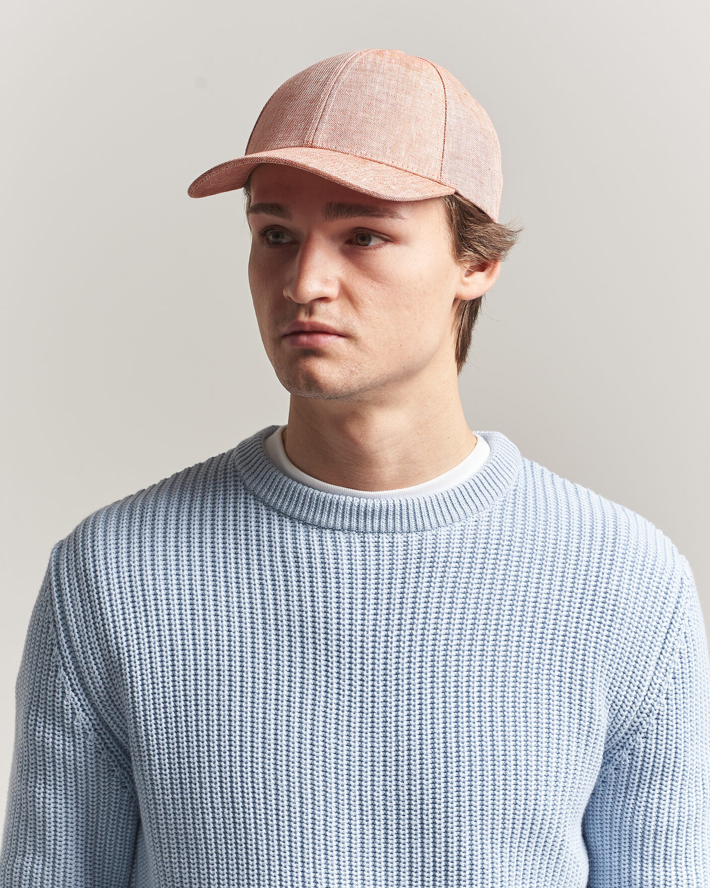 Uomini | Cappelli & Berretti | Varsity Headwear | Linen Baseball Cap Pale Rust