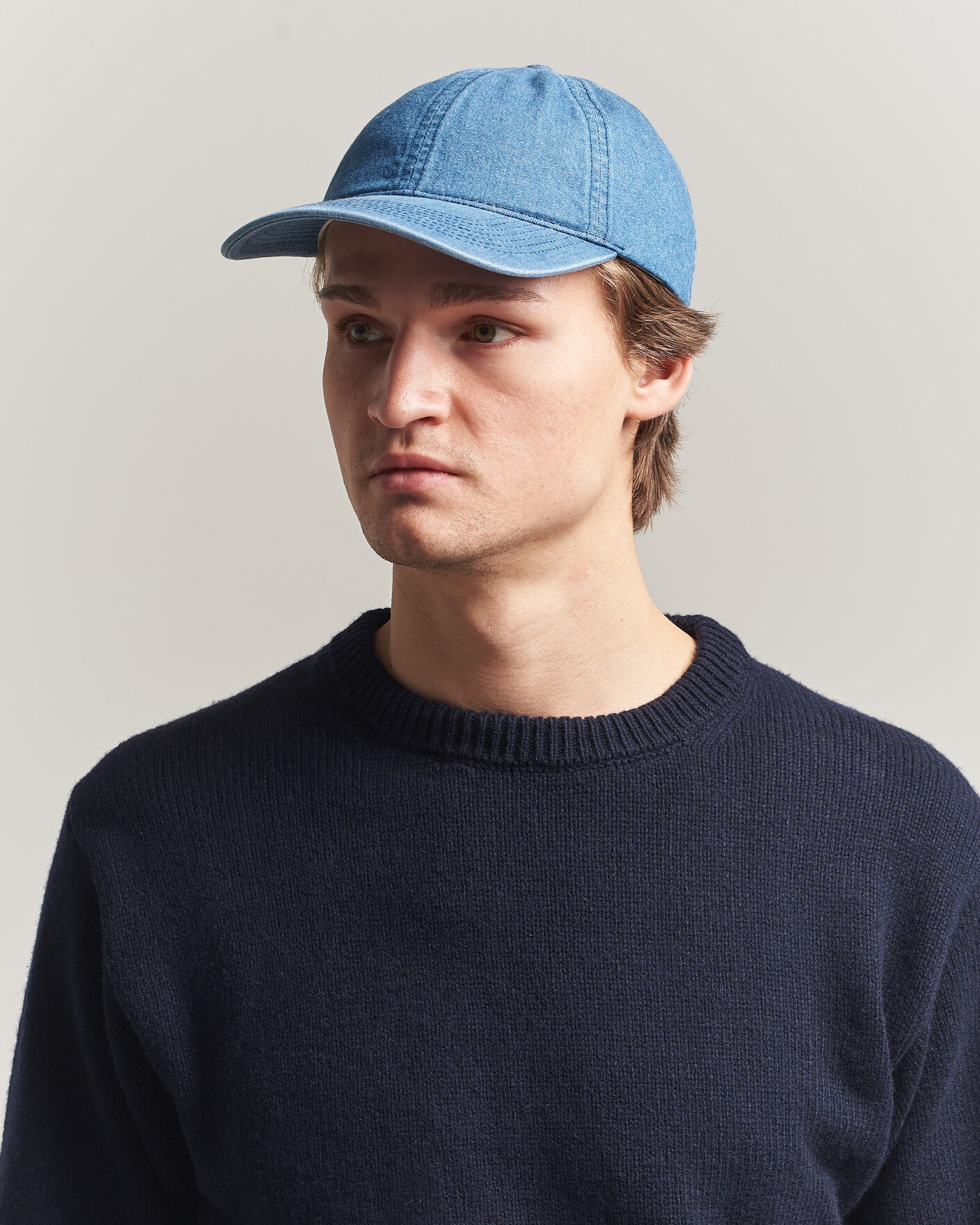 Uomini | Cappelli & Berretti | Varsity Headwear | Washed Denim Baseball Cap Indigo