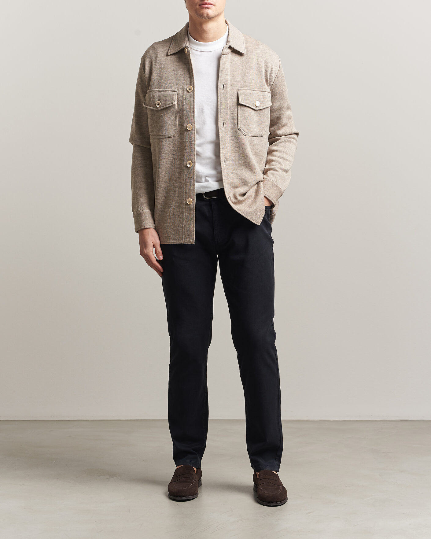 Uomini | Pantaloni | Oscar Jacobson | Slim Fit 5-Pocket Chino  Navy