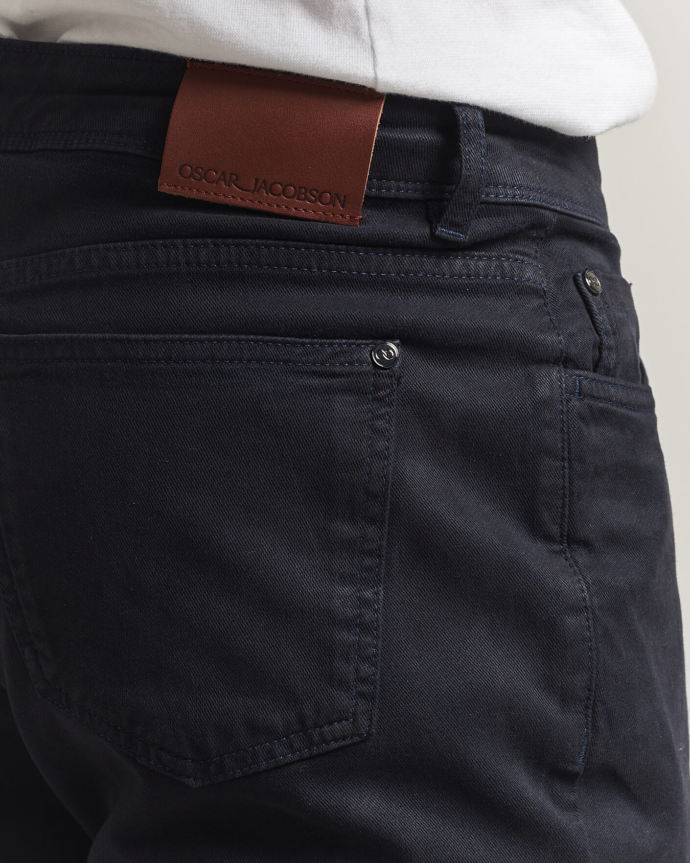 Uomini | Pantaloni | Oscar Jacobson | Slim Fit 5-Pocket Chino  Navy