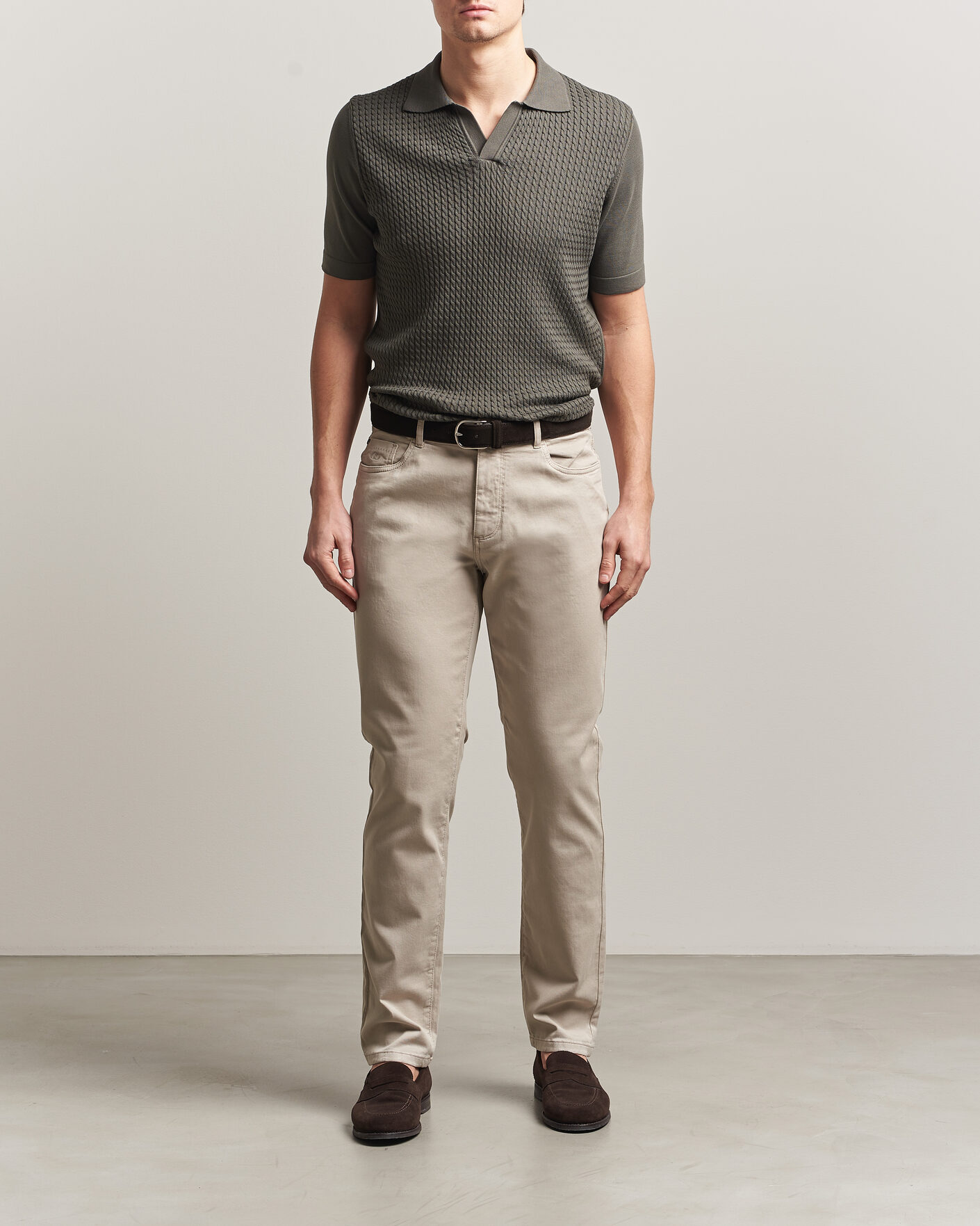 Uomini | Pantaloni | Oscar Jacobson | Slim Fit 5-Pocket Chino Beige