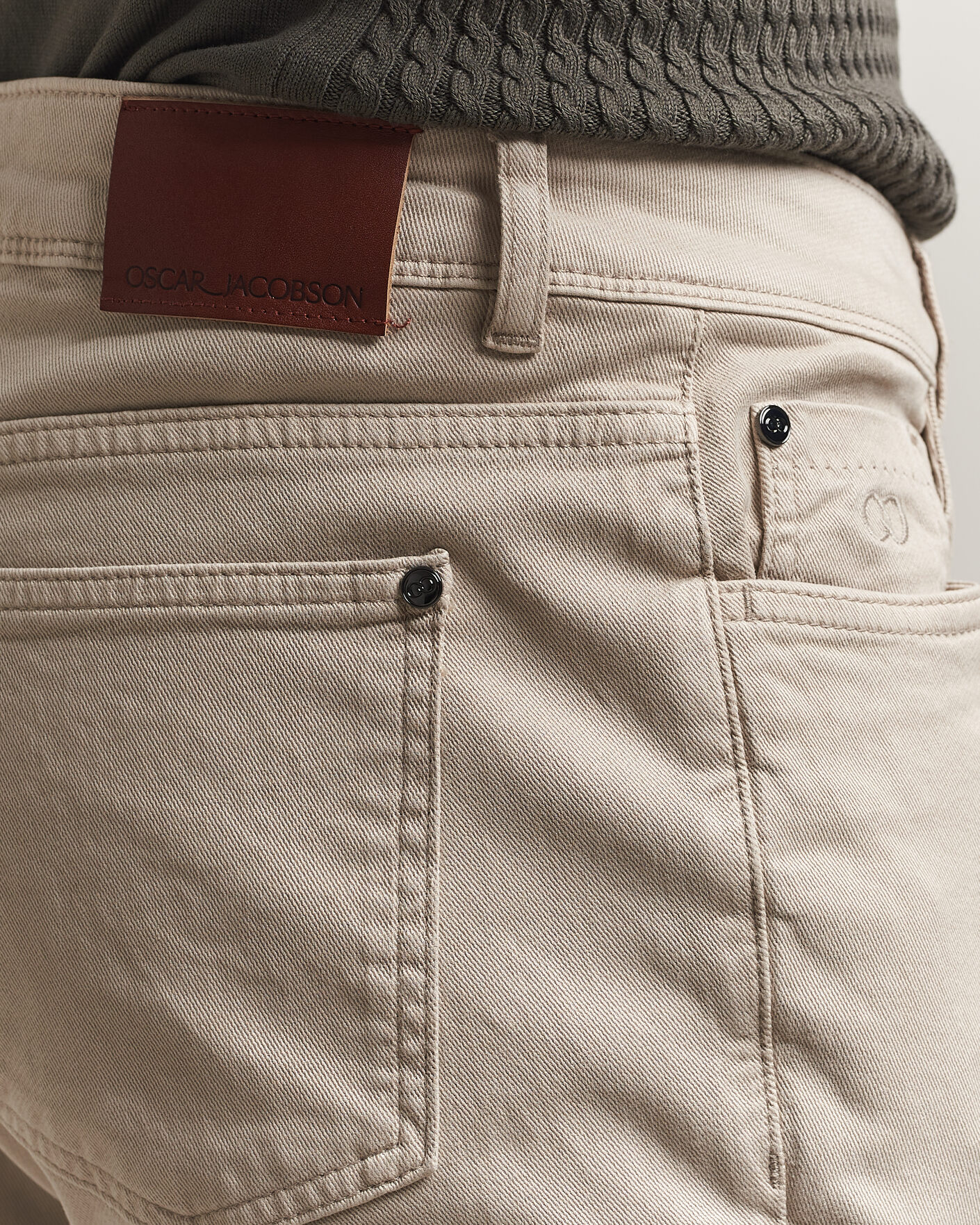 Uomini | Pantaloni | Oscar Jacobson | Slim Fit 5-Pocket Chino  Beige