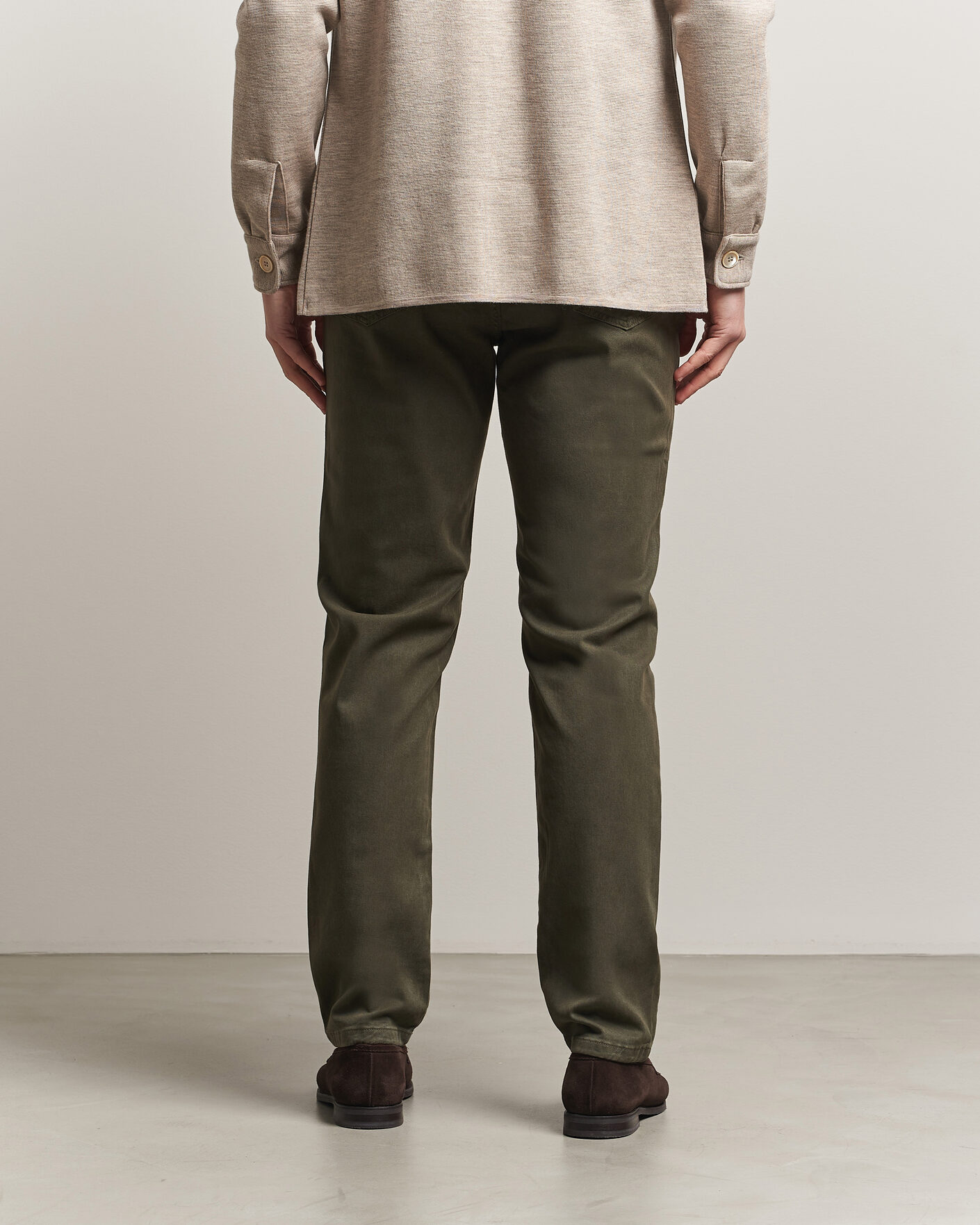 Uomini | Pantaloni | Oscar Jacobson | Slim Fit 5-Pocket Chino Olive