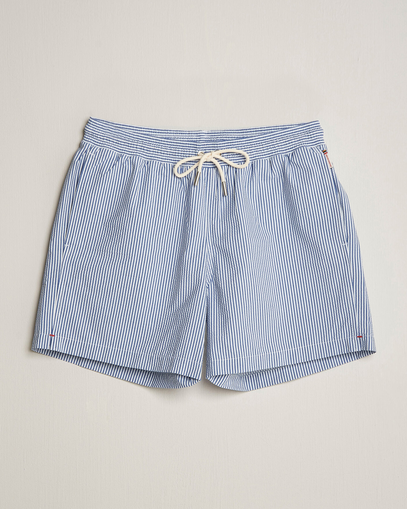 Uomini | Costumi da bagno | Orlebar Brown | Boxer Seersucker Drawstring Swim Shorts Nova Blue