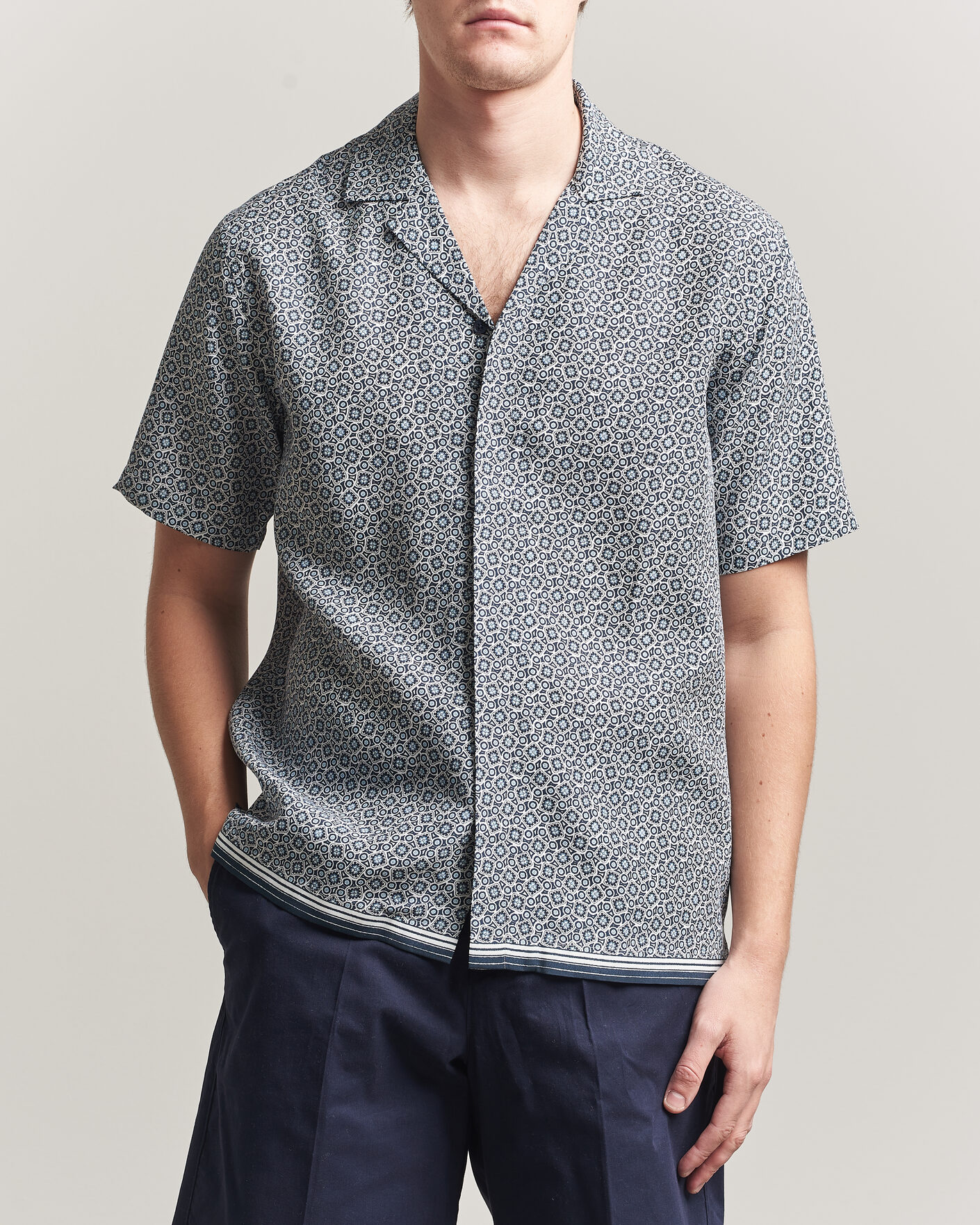 Uomini | Camicie | Orlebar Brown | Maitan Lyocel Petola Shirts Night Iris