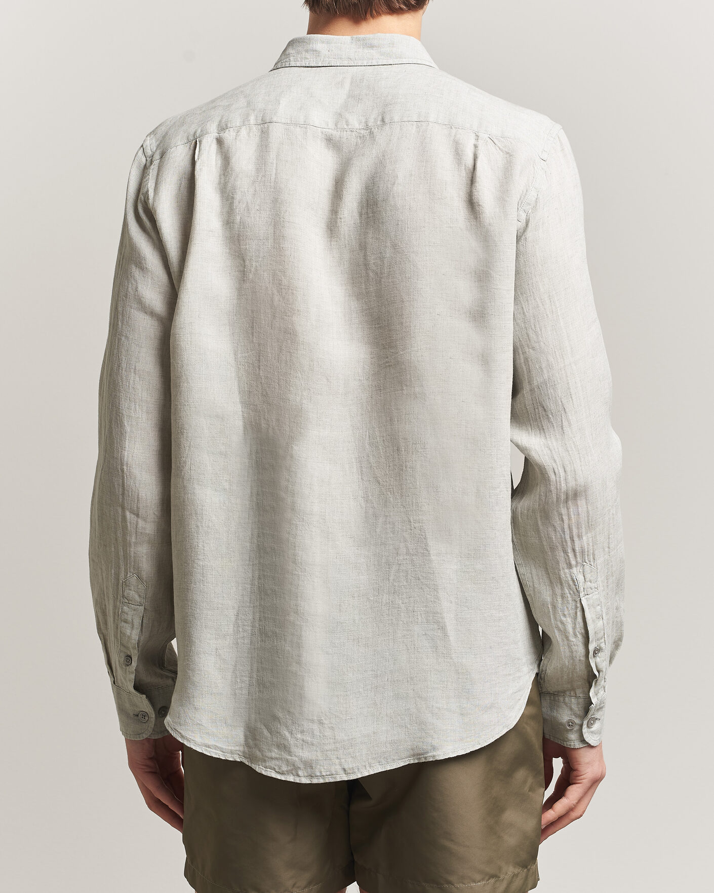 Uomini | Camicie | Orlebar Brown | Coleburn Linen Shirt Cliff Grey
