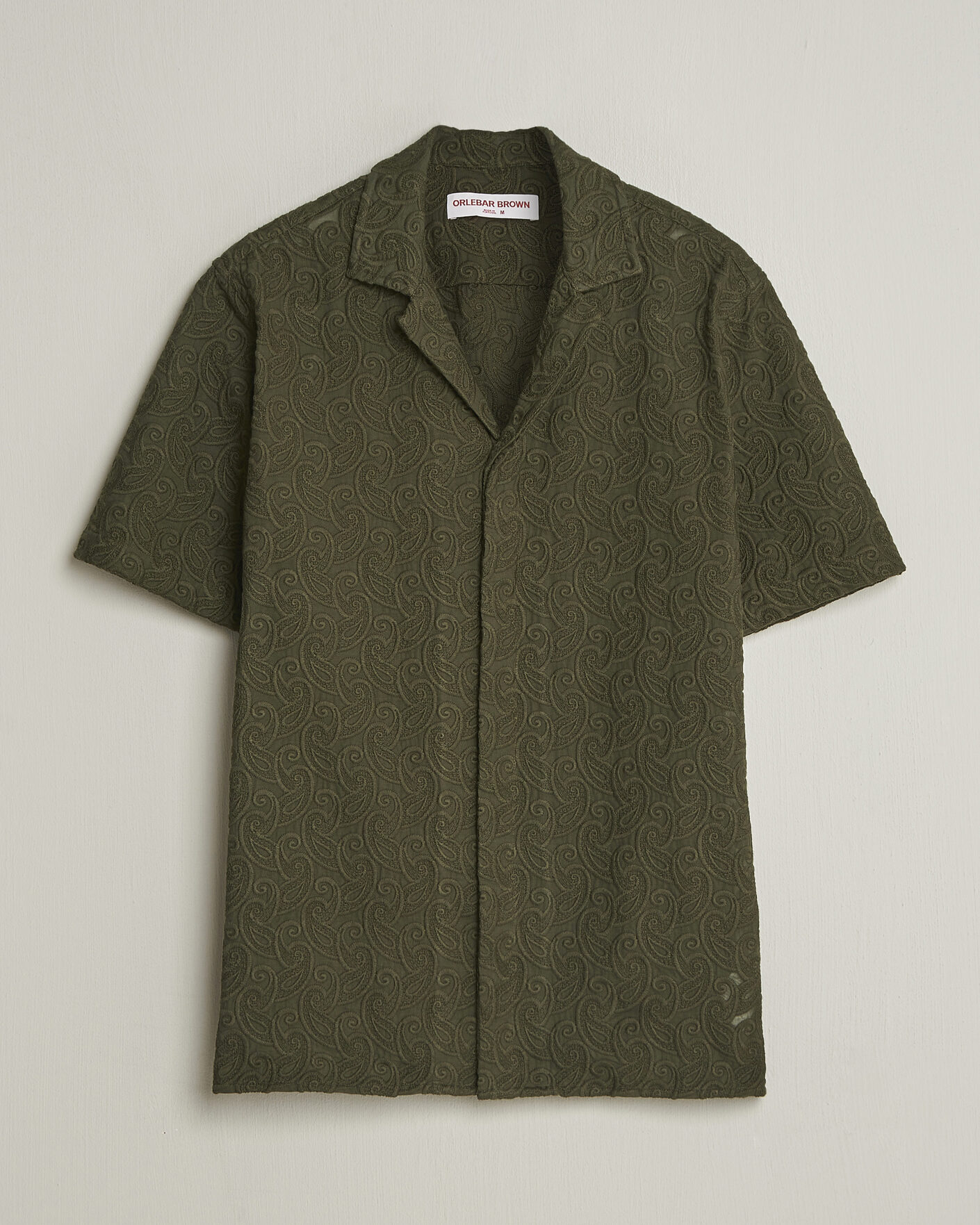 Uomini | Camicie | Orlebar Brown | Maitan Brodery Shirt Bayleaf Green