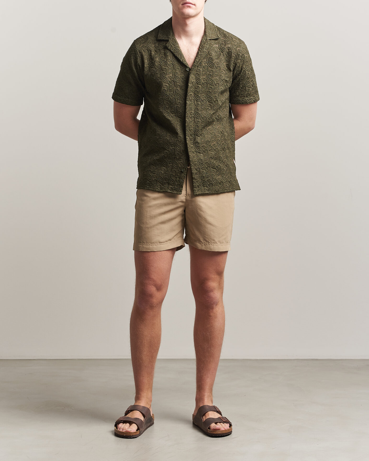 Uomini | Camicie | Orlebar Brown | Maitan Brodery Shirt Bayleaf Green