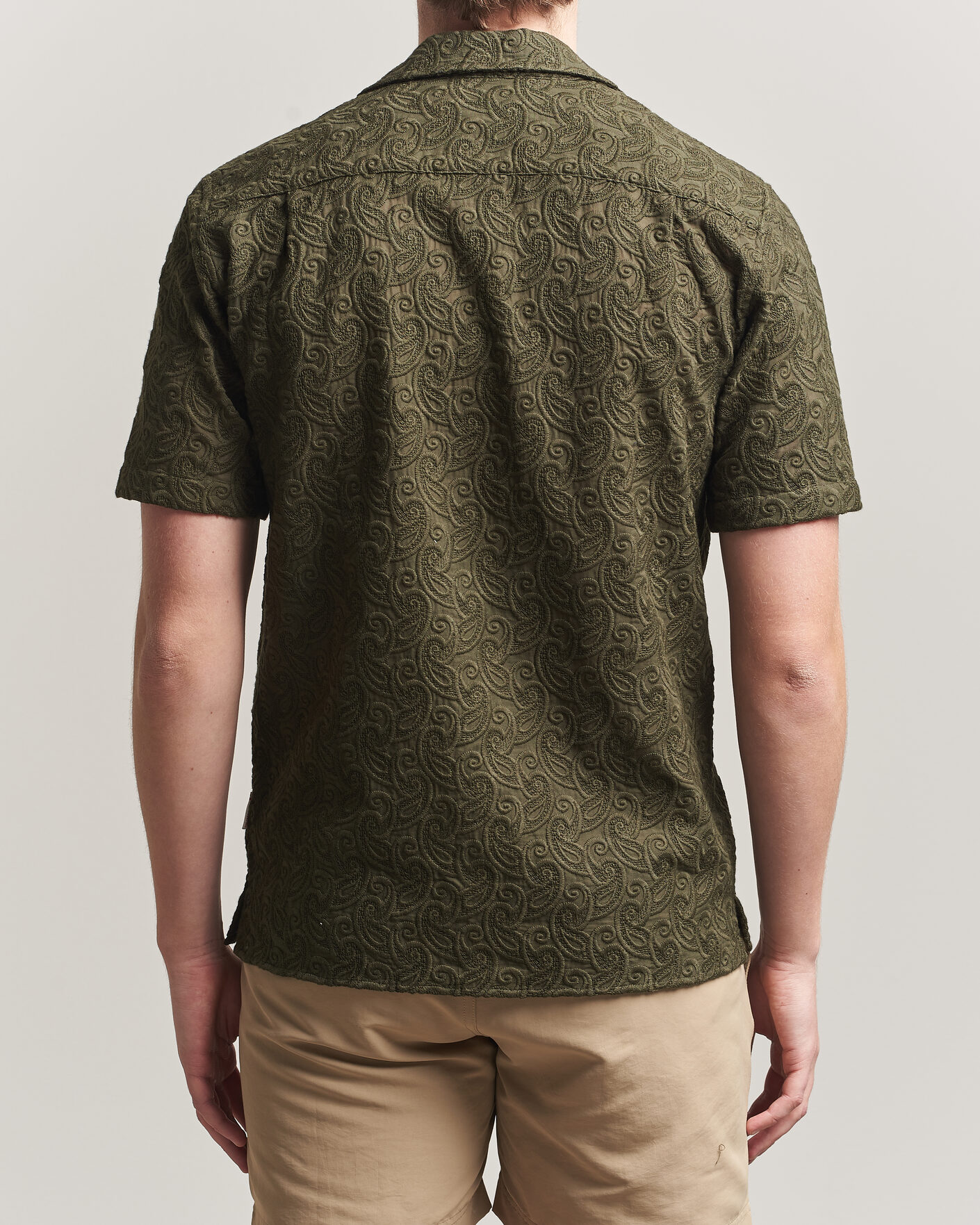 Uomini | Camicie | Orlebar Brown | Maitan Brodery Shirt Bayleaf Green