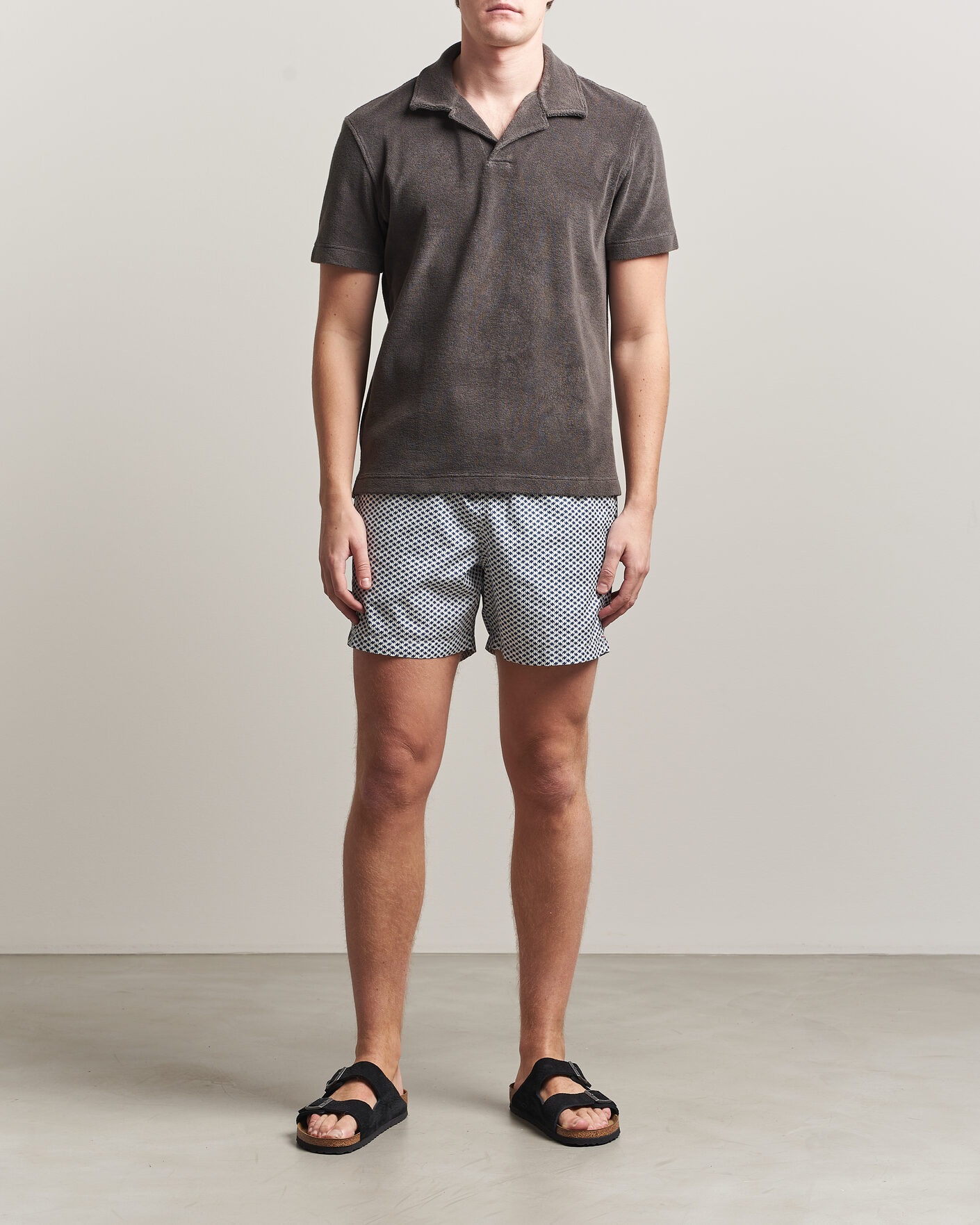 Uomini | Polo | Orlebar Brown | Terry Resort Polo Elephant Grey