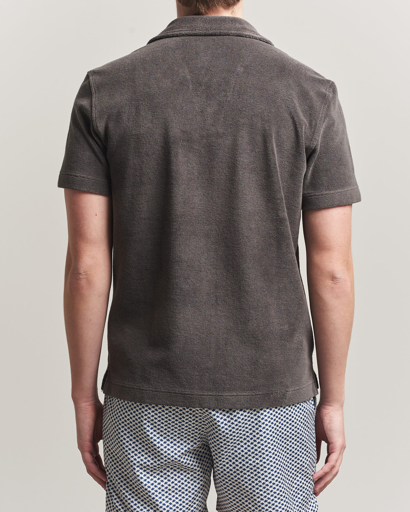 Uomini | Polo | Orlebar Brown | Terry Resort Polo Elephant Grey