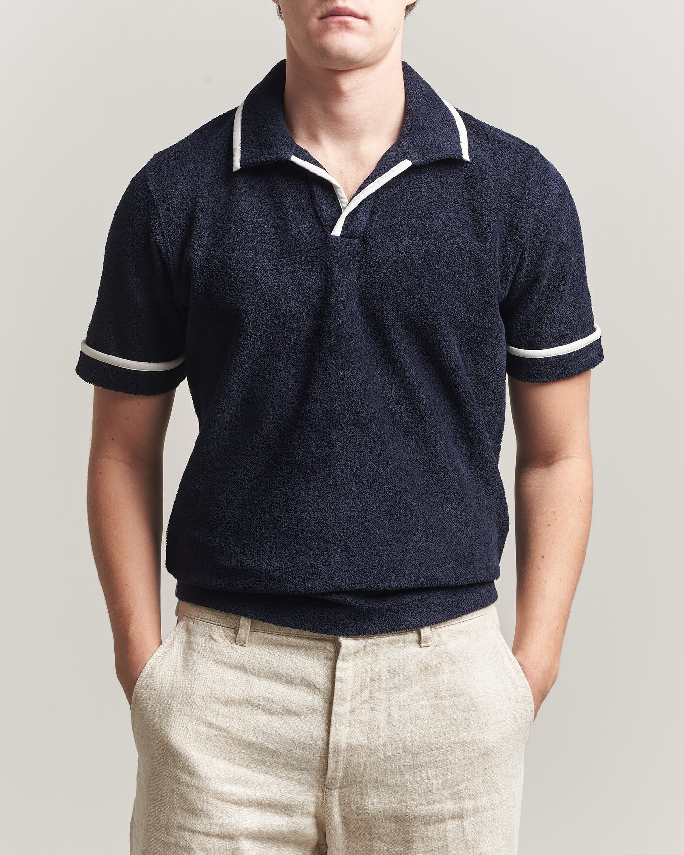 Uomini | Polo | Orlebar Brown | Ellery Towelling Polo Night Iris