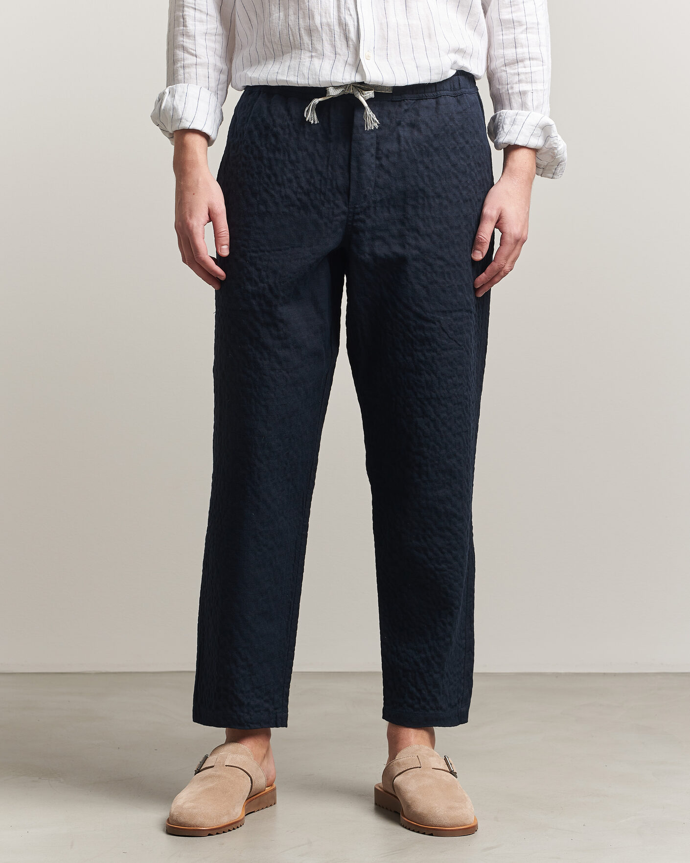 Uomini | Pantaloni | Orlebar Brown | Sonoran Sereno Herringbone Trousers Night Iris