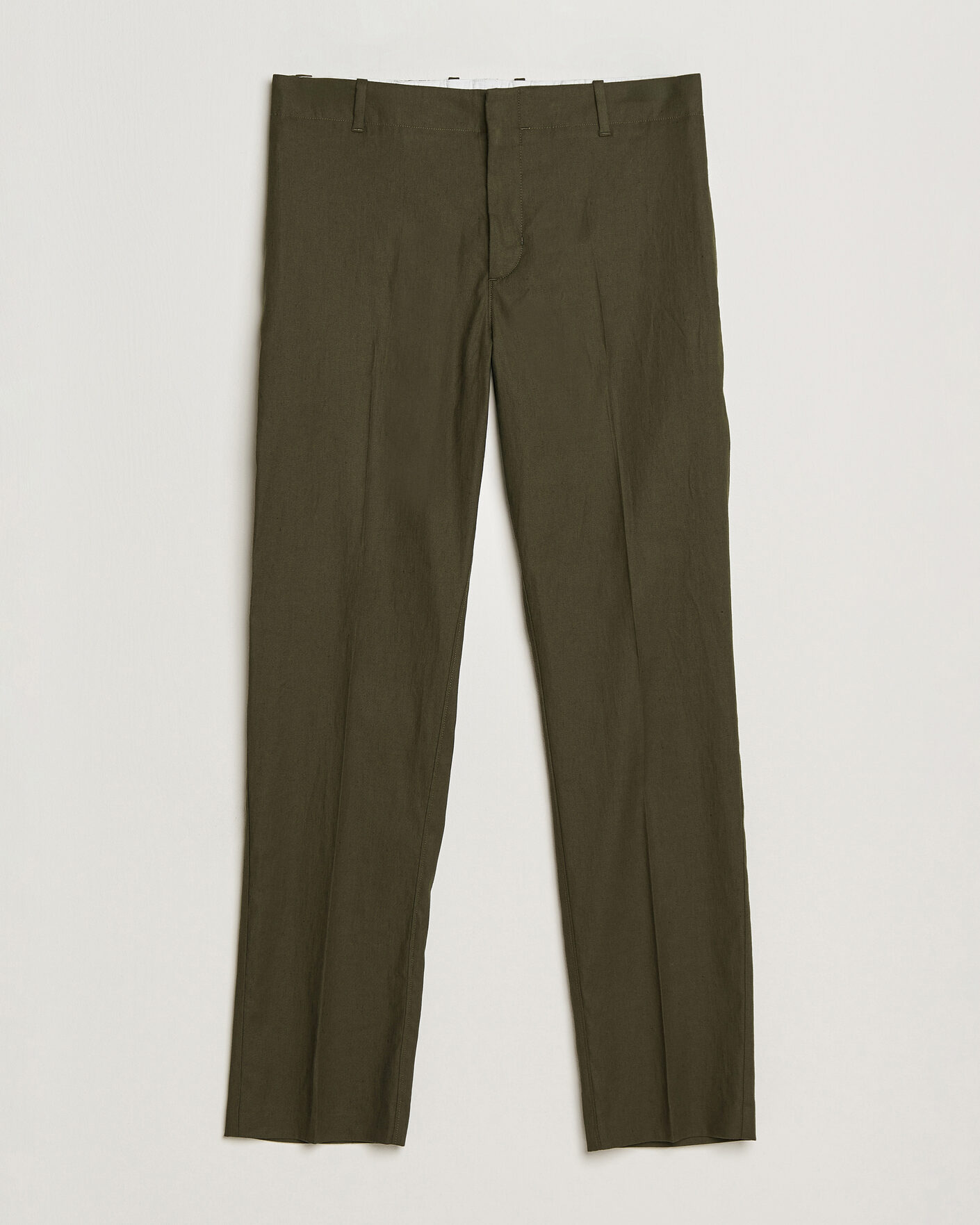 Uomini | Pantaloni | Orlebar Brown | Ray Linen Pants Bayleaf Green