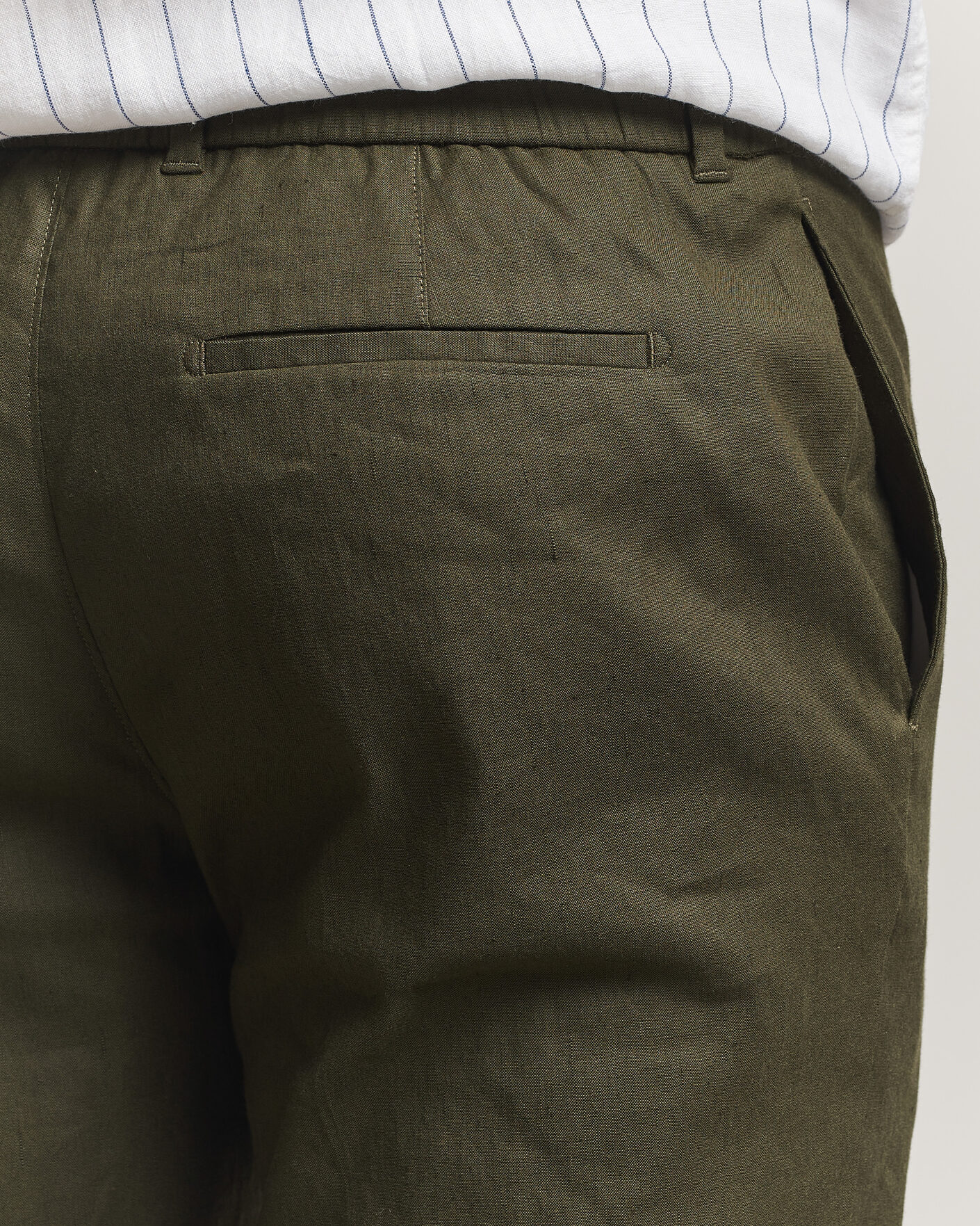 Uomini | Pantaloni | Orlebar Brown | Ray Linen Pants Bayleaf Green