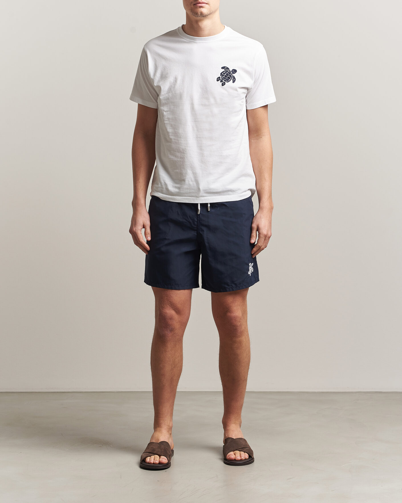 Uomini | Costumi da bagno | Vilebrequin | Moka Swimshorts Marine/Blanc