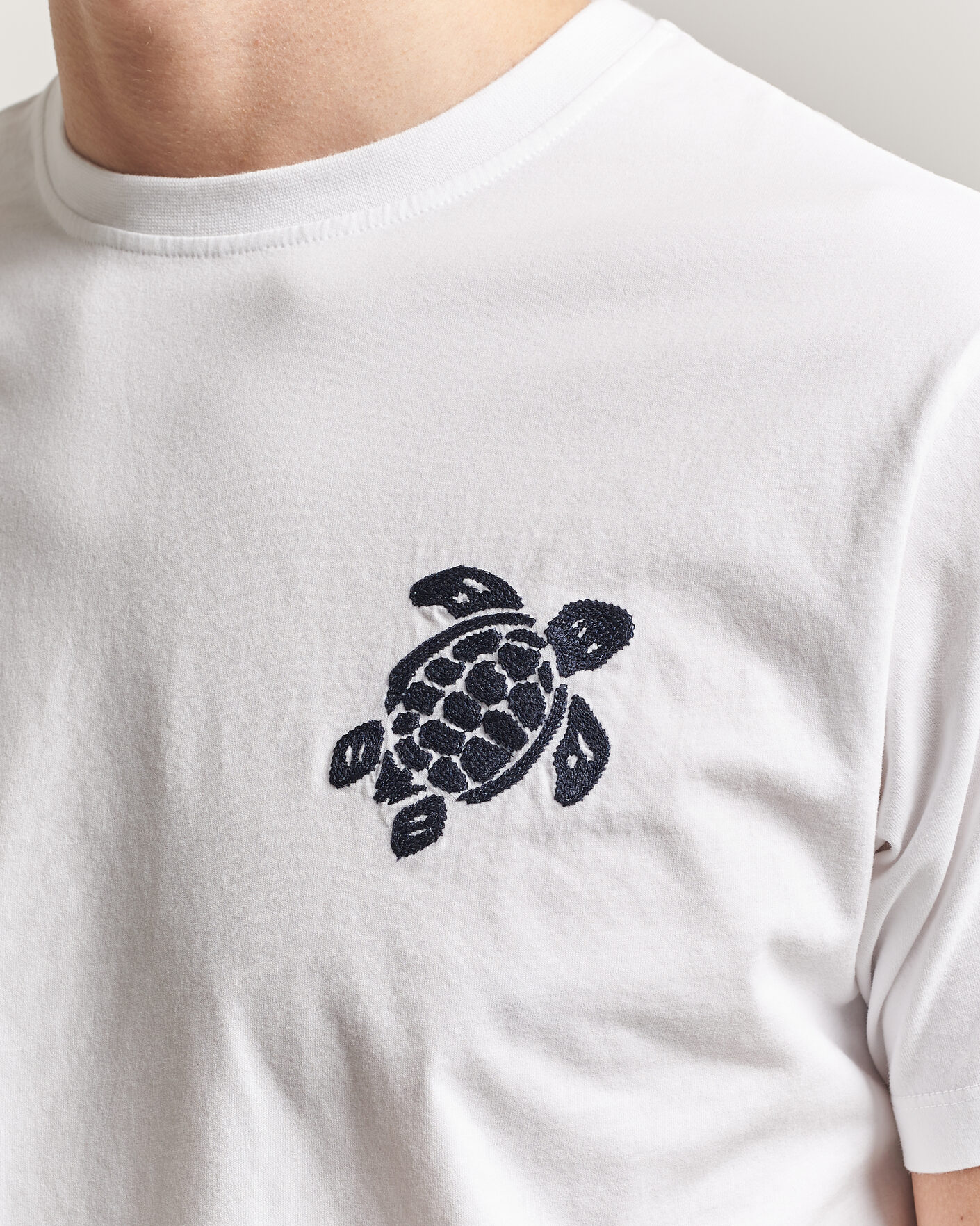 Uomini | T-shirt | Vilebrequin | Embroidered Crew Neck T-Shirt Blanc