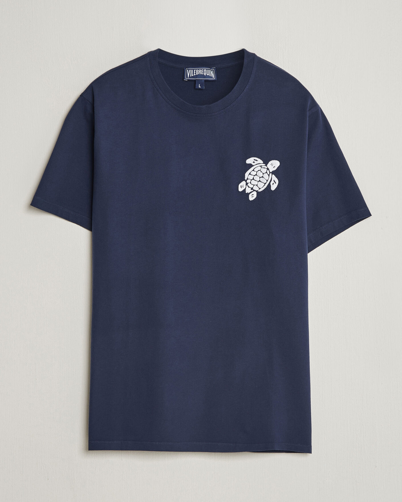 Uomini | T-shirt | Vilebrequin | Embroidered Crew Neck T-Shirt Bleu Marine