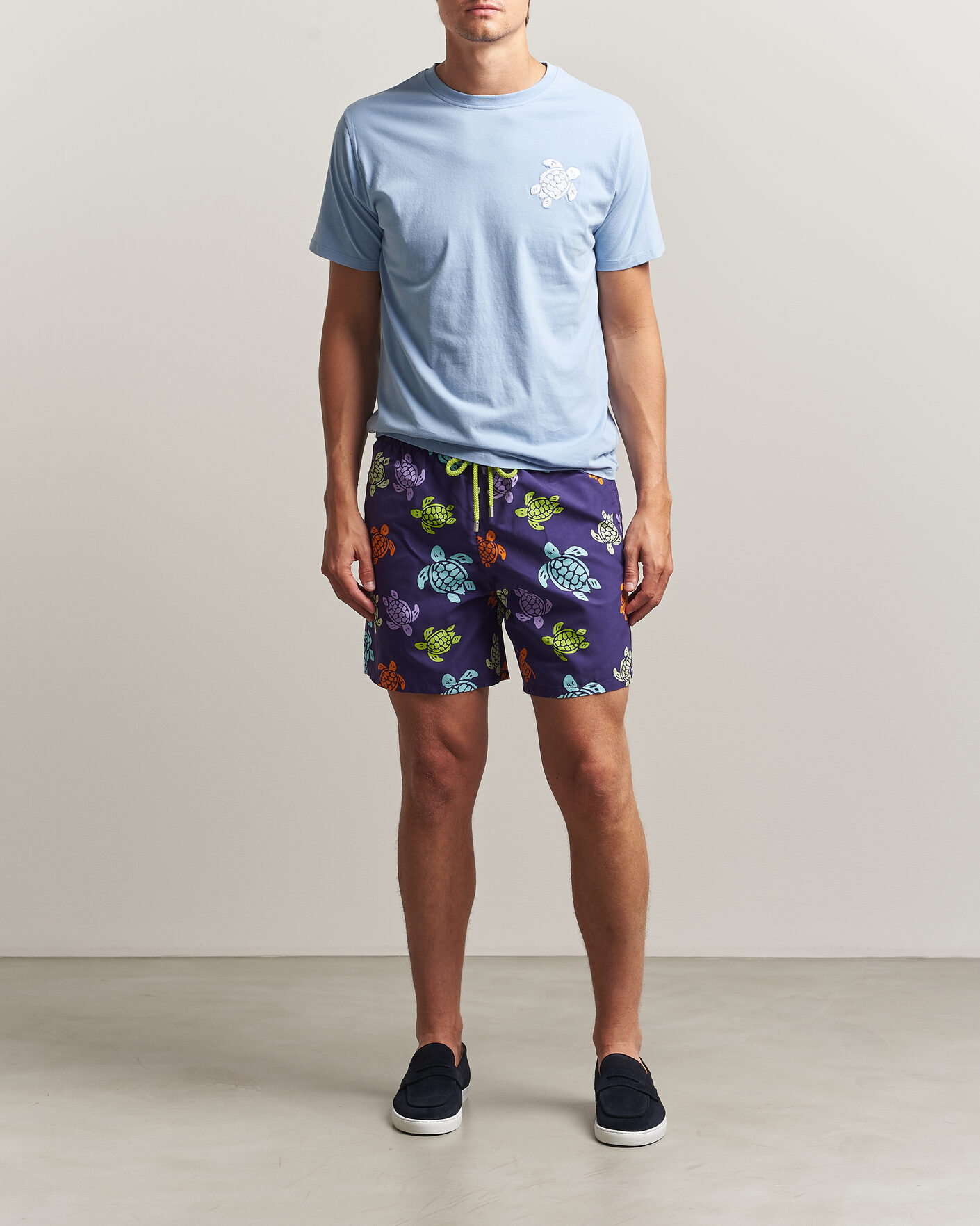 Uomini | T-shirt | Vilebrequin | Printed Crew Neck T-Shirt Cloudy Blue
