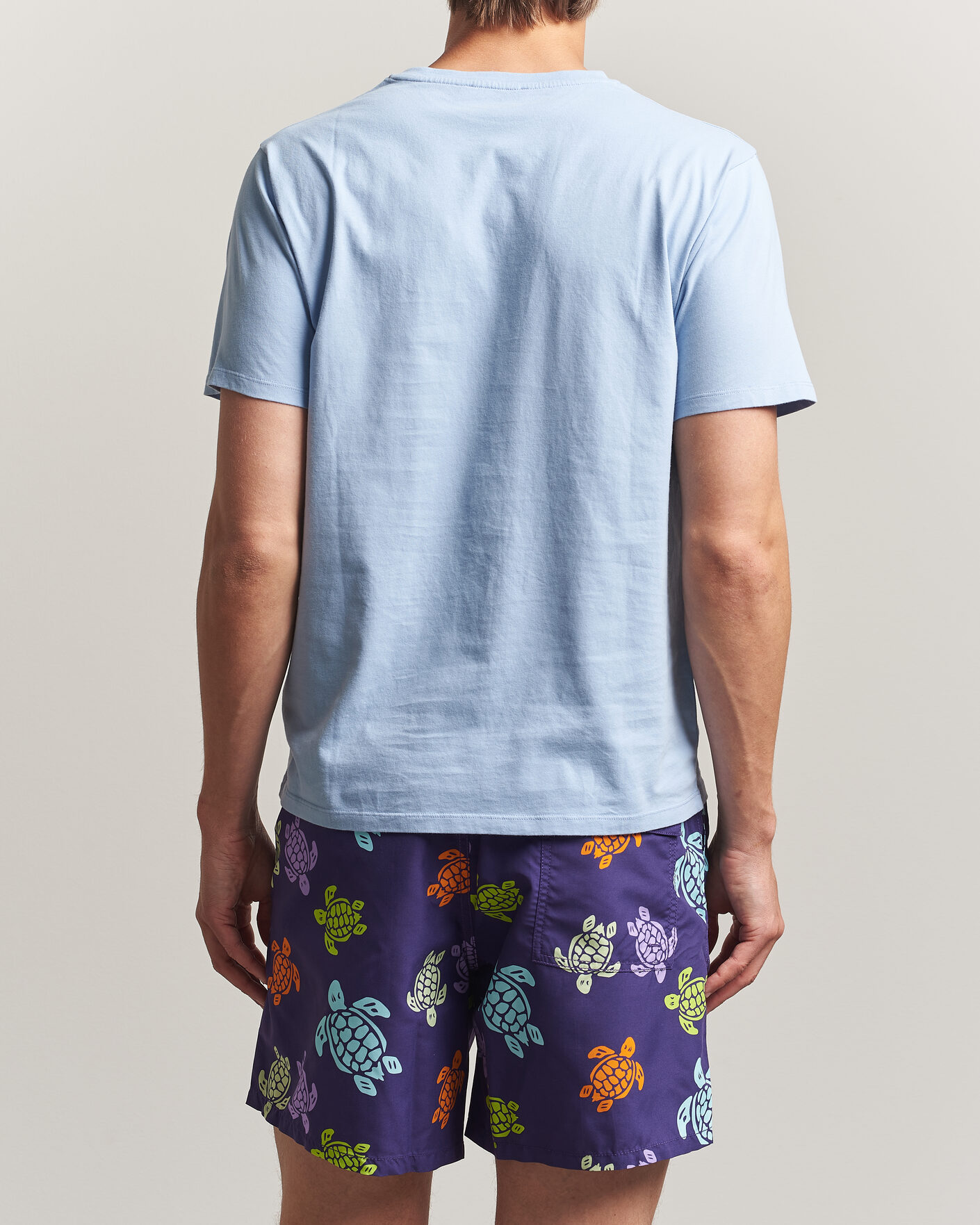 Uomini | T-shirt | Vilebrequin | Printed Crew Neck T-Shirt Cloudy Blue