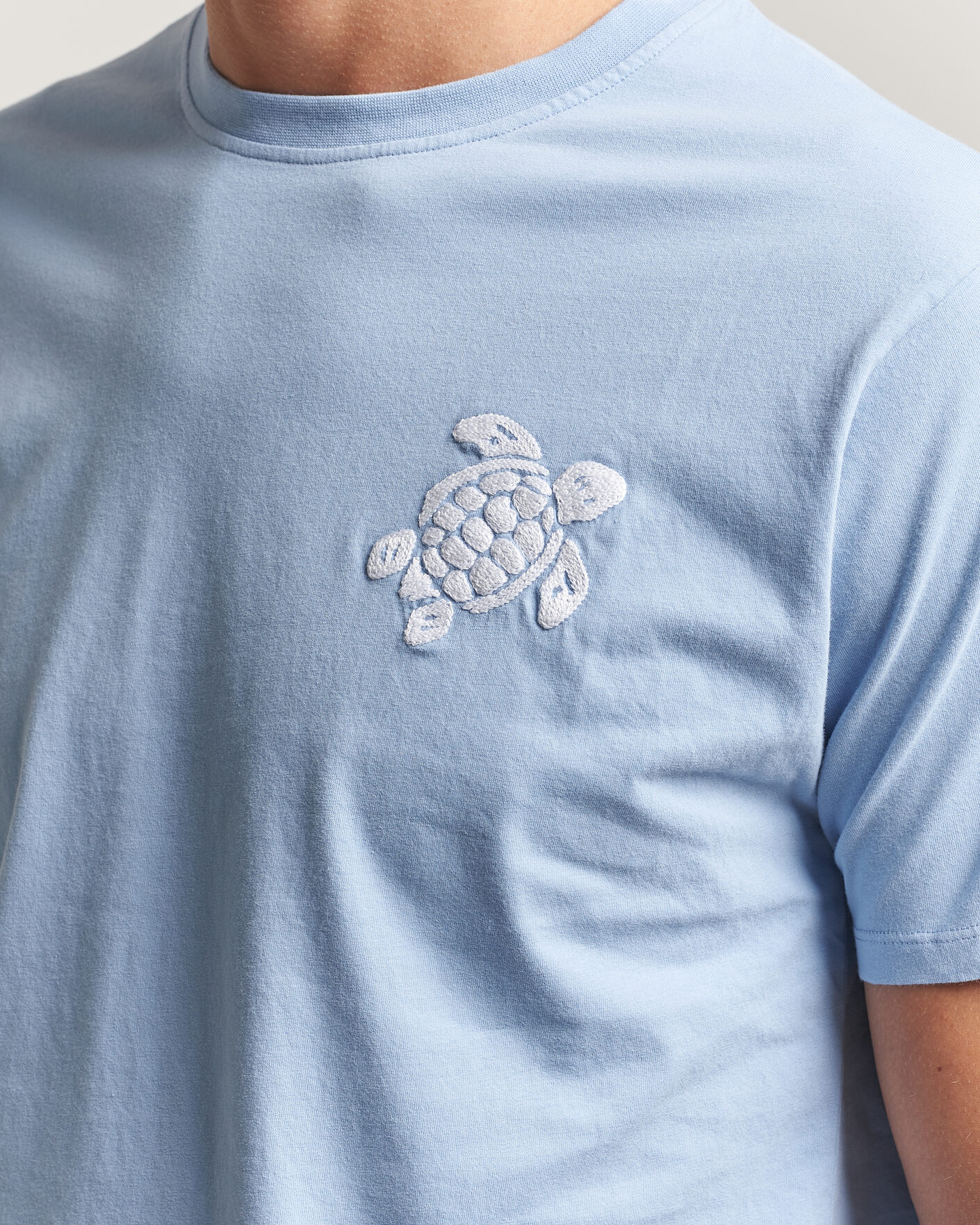 Uomini | T-shirt | Vilebrequin | Printed Crew Neck T-Shirt Cloudy Blue